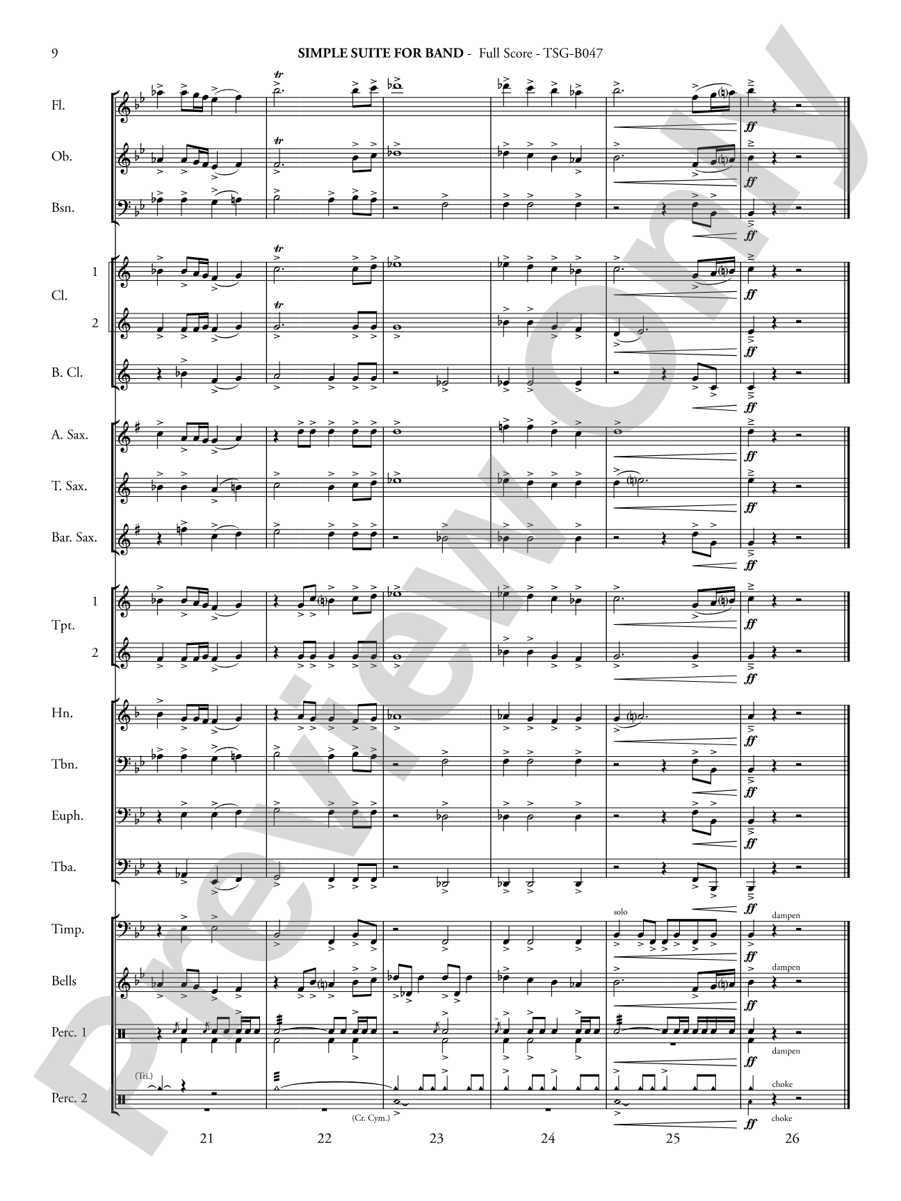 Simple Suite for Band: Concert Band Conductor Score & Parts