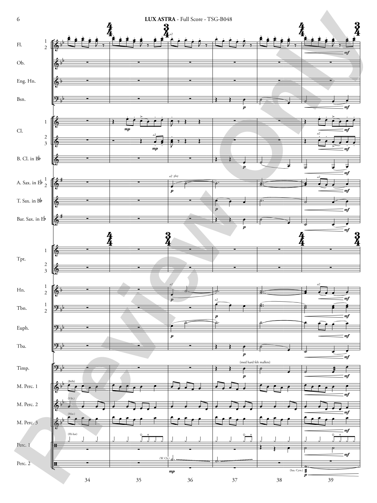 Lux Astra: Concert Band Conductor Score & Parts