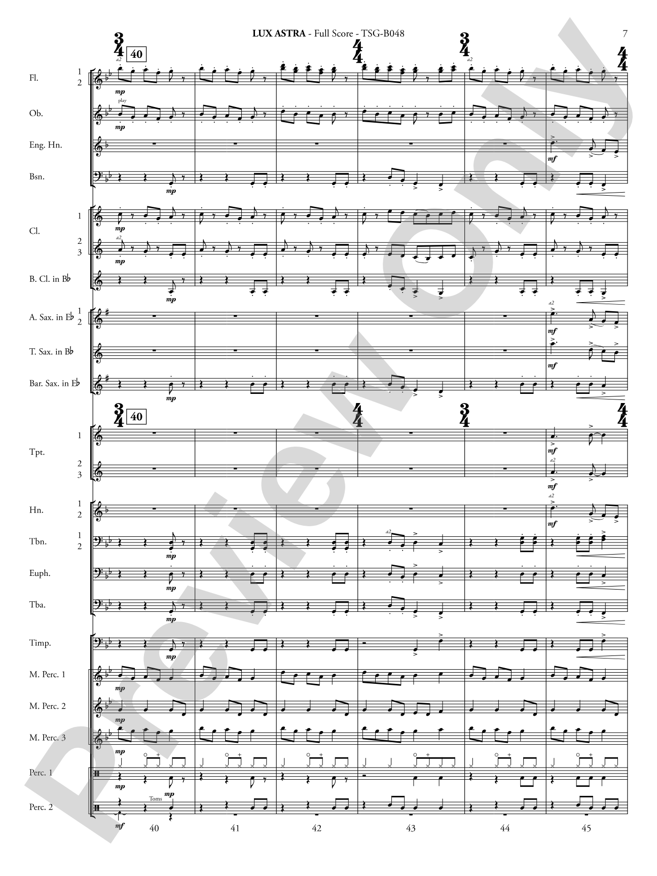 Lux Astra: Concert Band Conductor Score & Parts