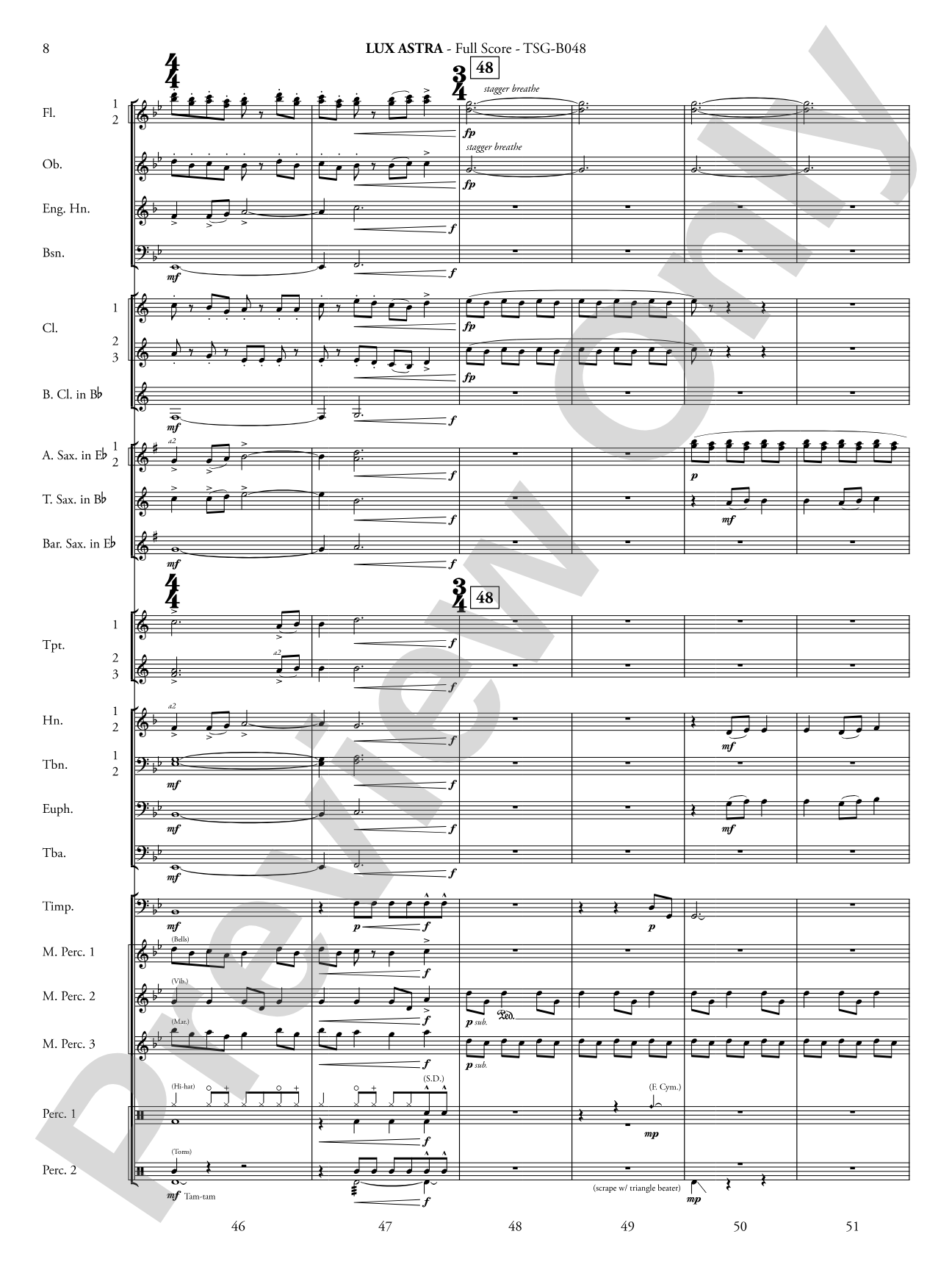 Lux Astra: Concert Band Conductor Score & Parts