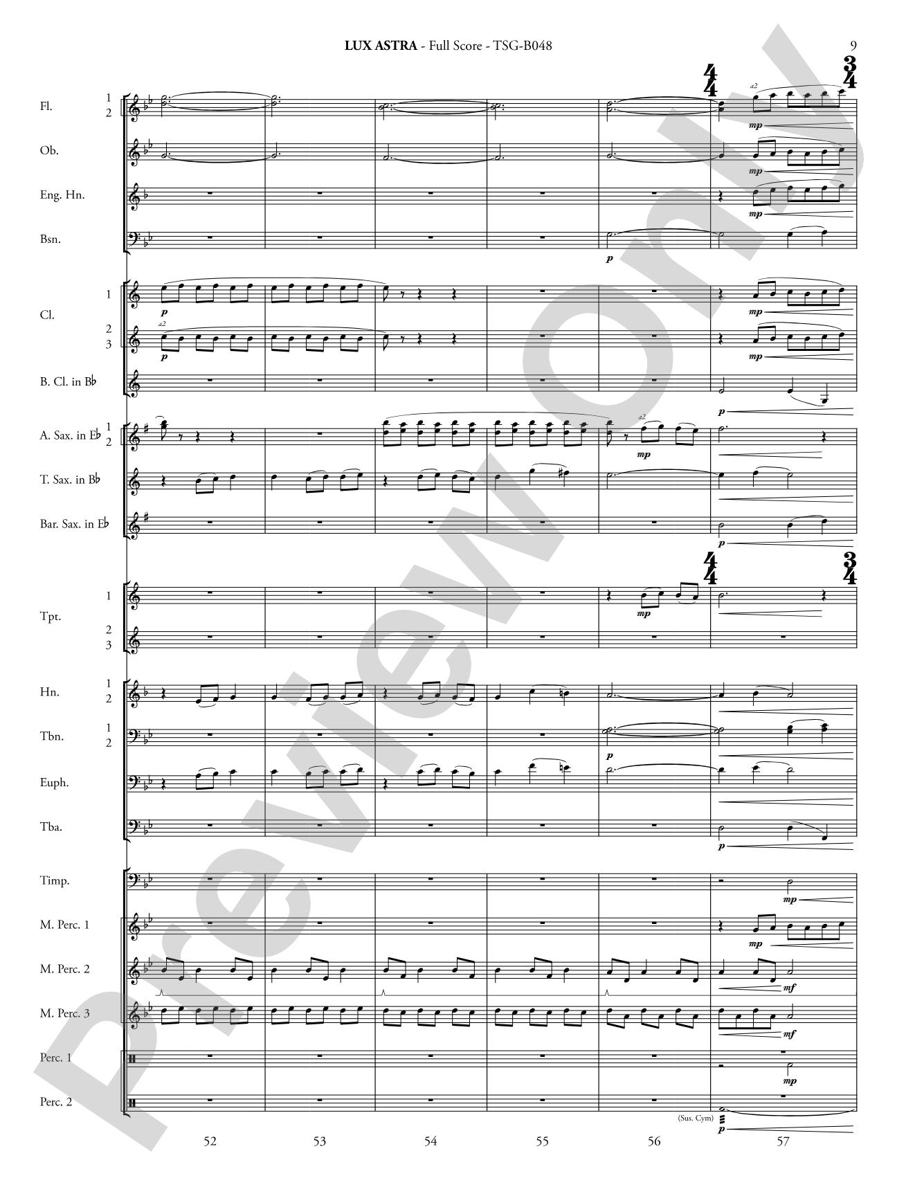 Lux Astra: Concert Band Conductor Score & Parts