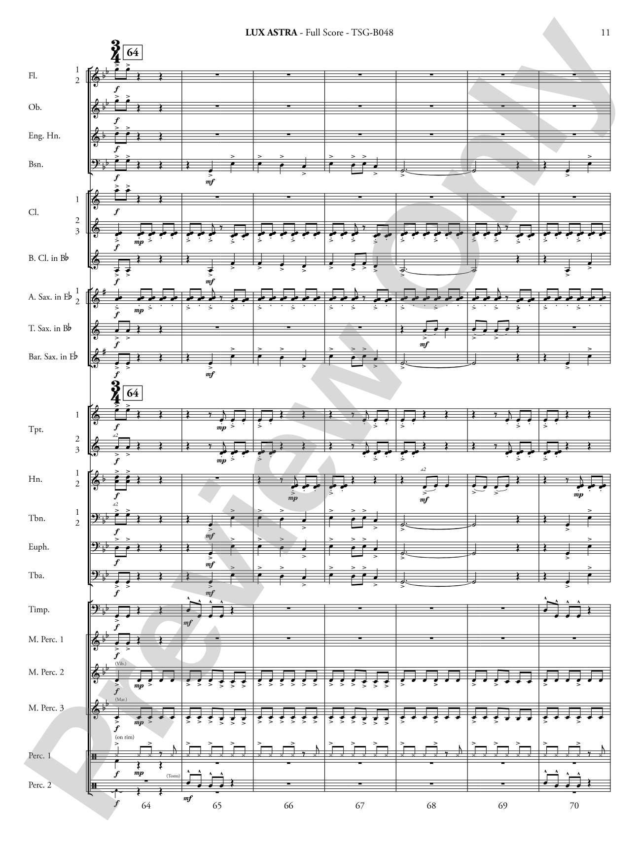 Lux Astra: Concert Band Conductor Score & Parts