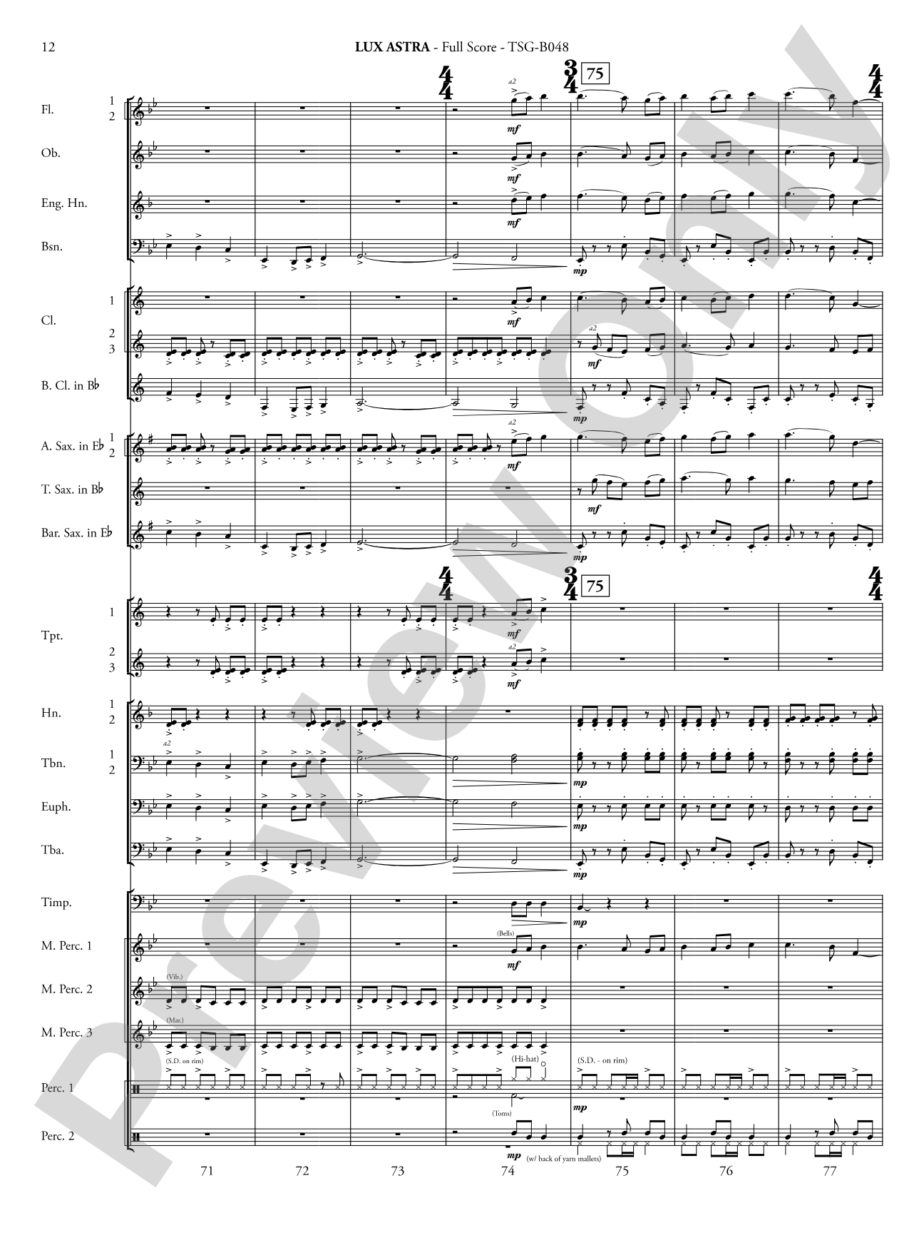 Lux Astra: Concert Band Conductor Score & Parts