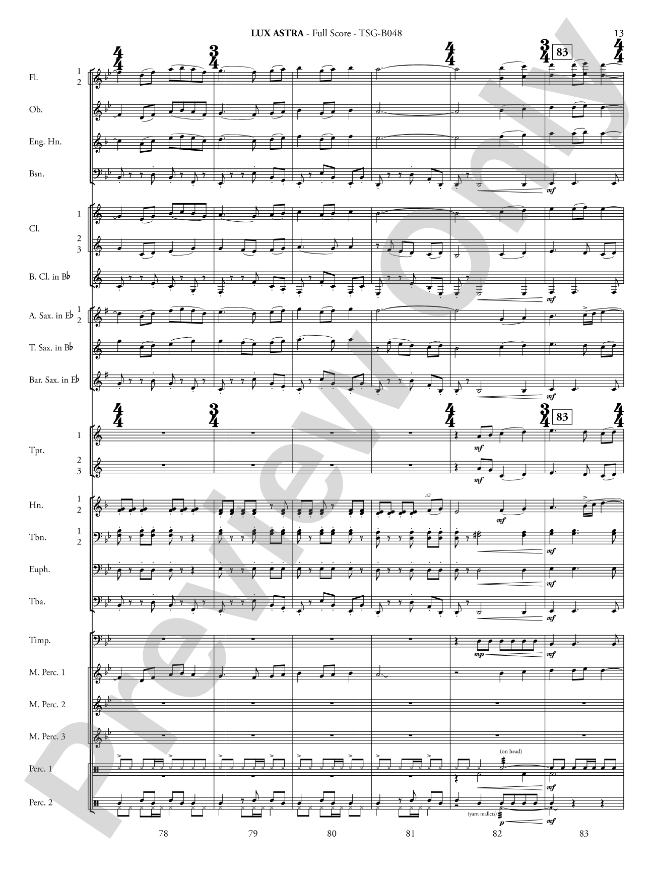 Lux Astra: Concert Band Conductor Score & Parts