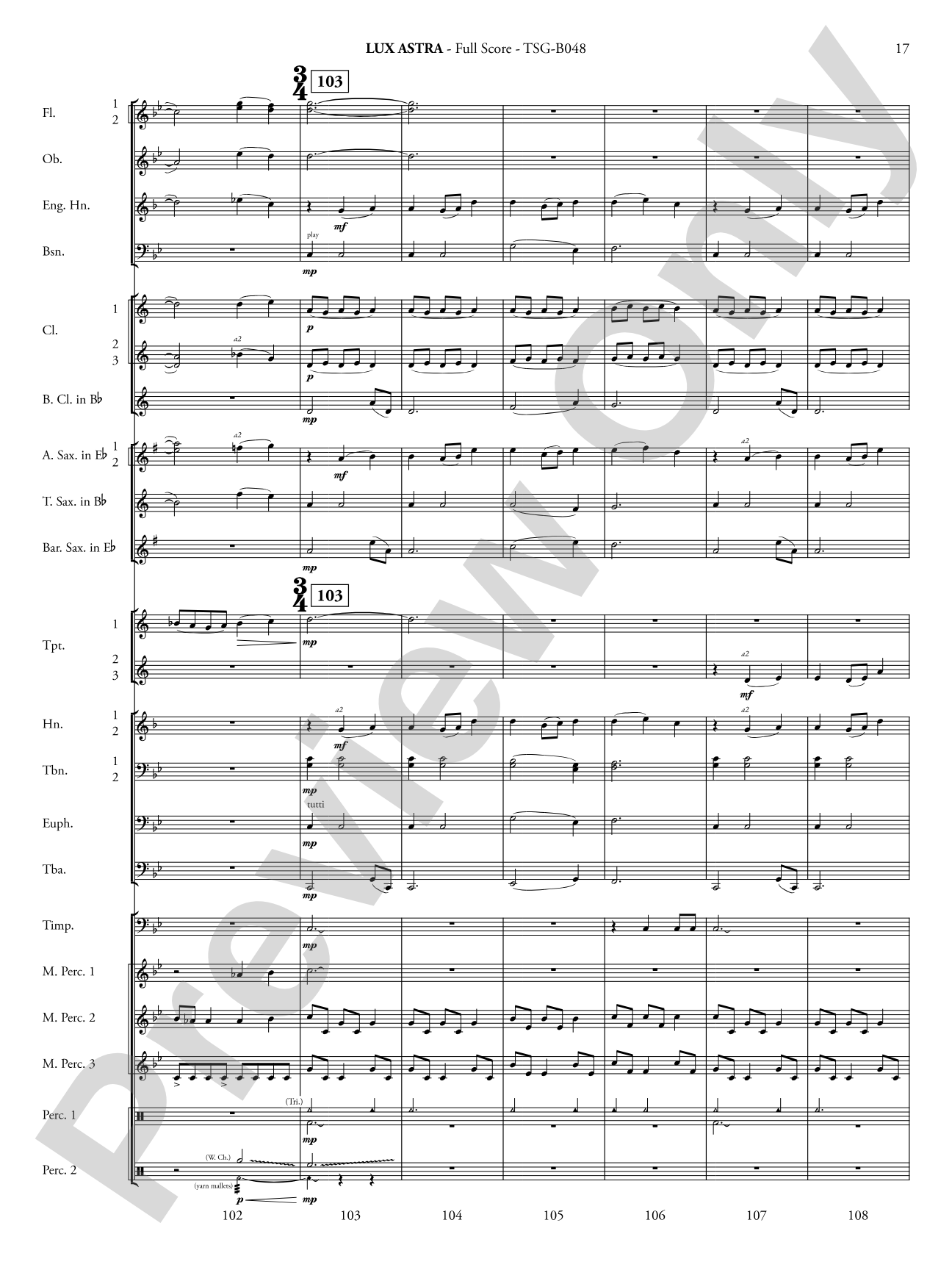 Lux Astra: Concert Band Conductor Score & Parts