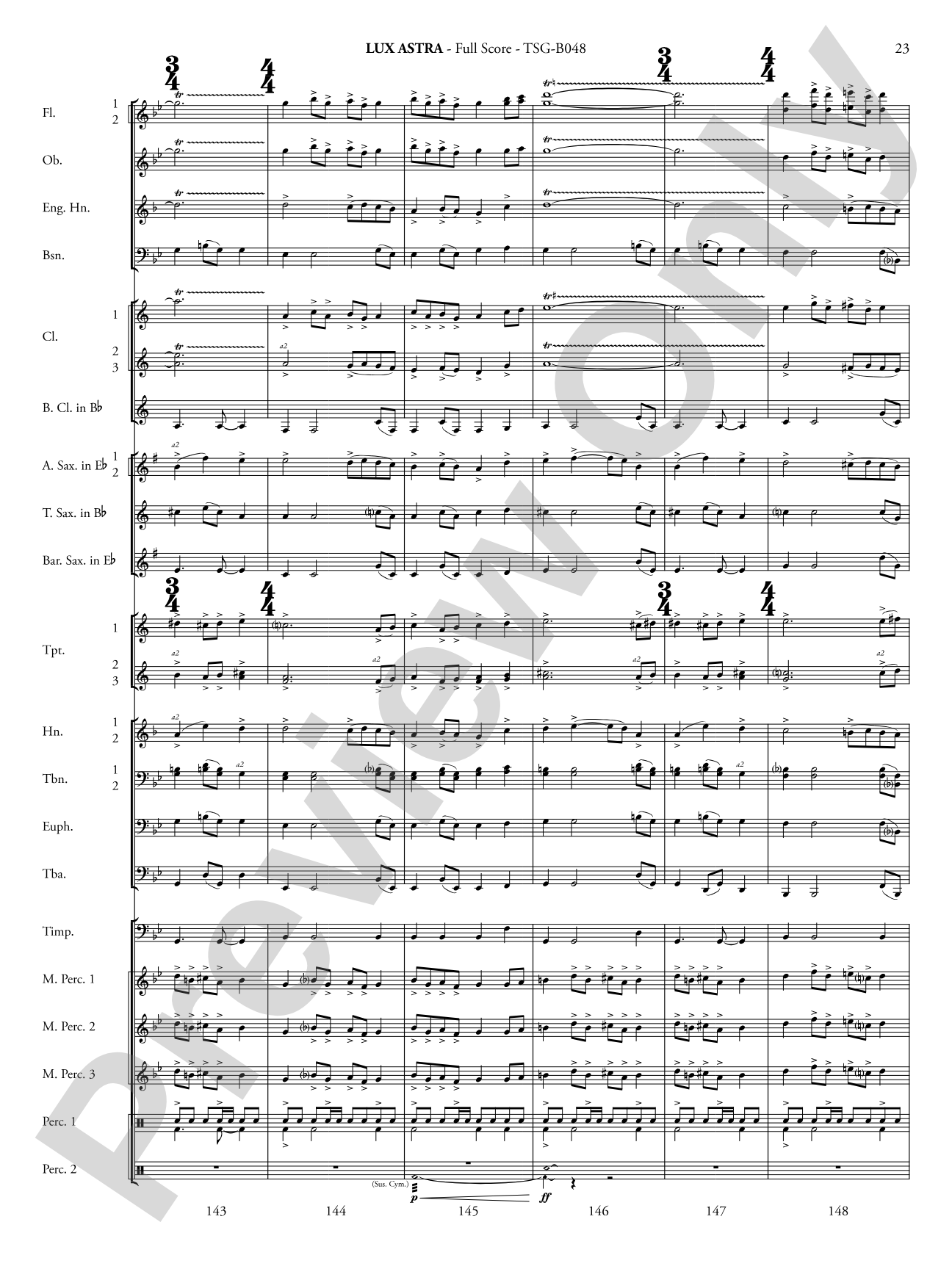 Lux Astra: Concert Band Conductor Score & Parts