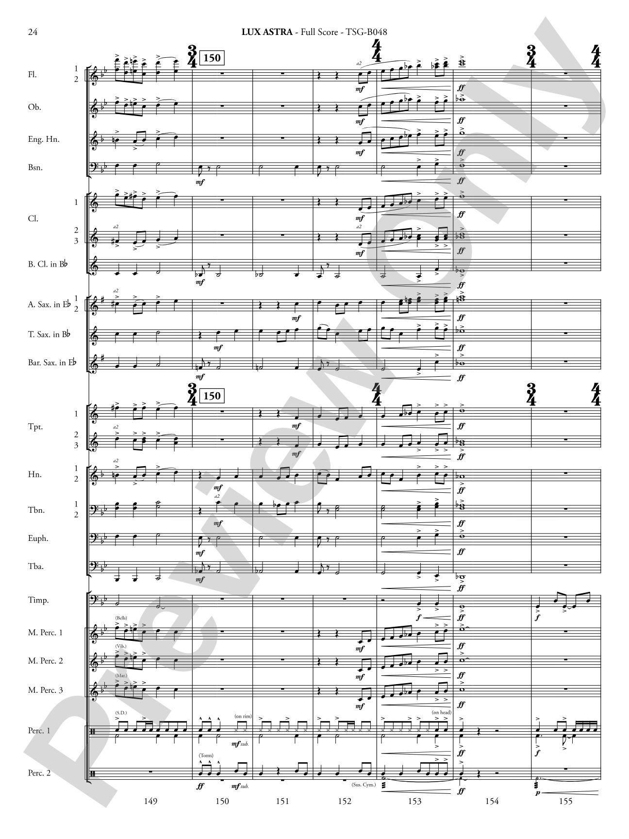 Lux Astra: Concert Band Conductor Score & Parts