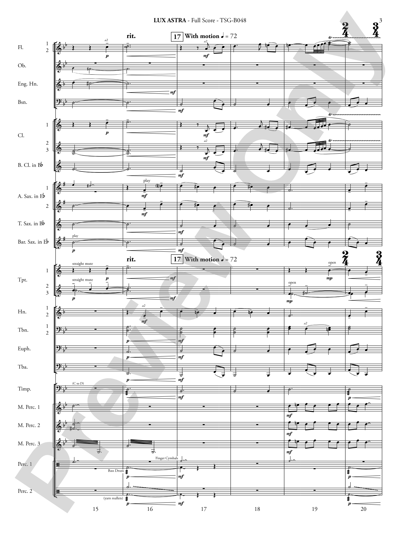 Lux Astra: Concert Band Conductor Score & Parts