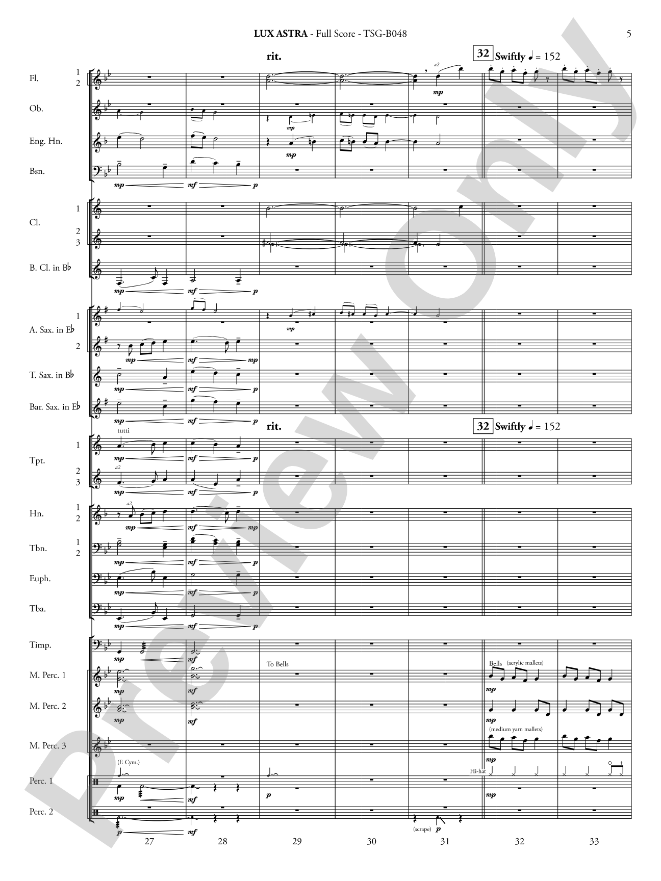 Lux Astra: Concert Band Conductor Score & Parts