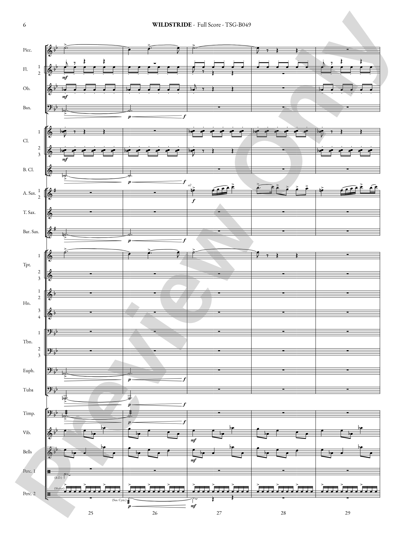 Wildstride: Concert Band Conductor Score & Parts