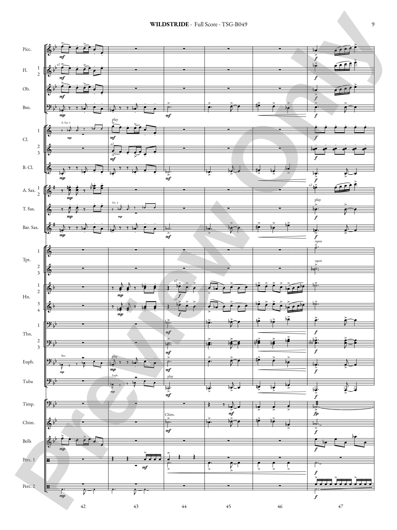 Wildstride: Concert Band Conductor Score & Parts