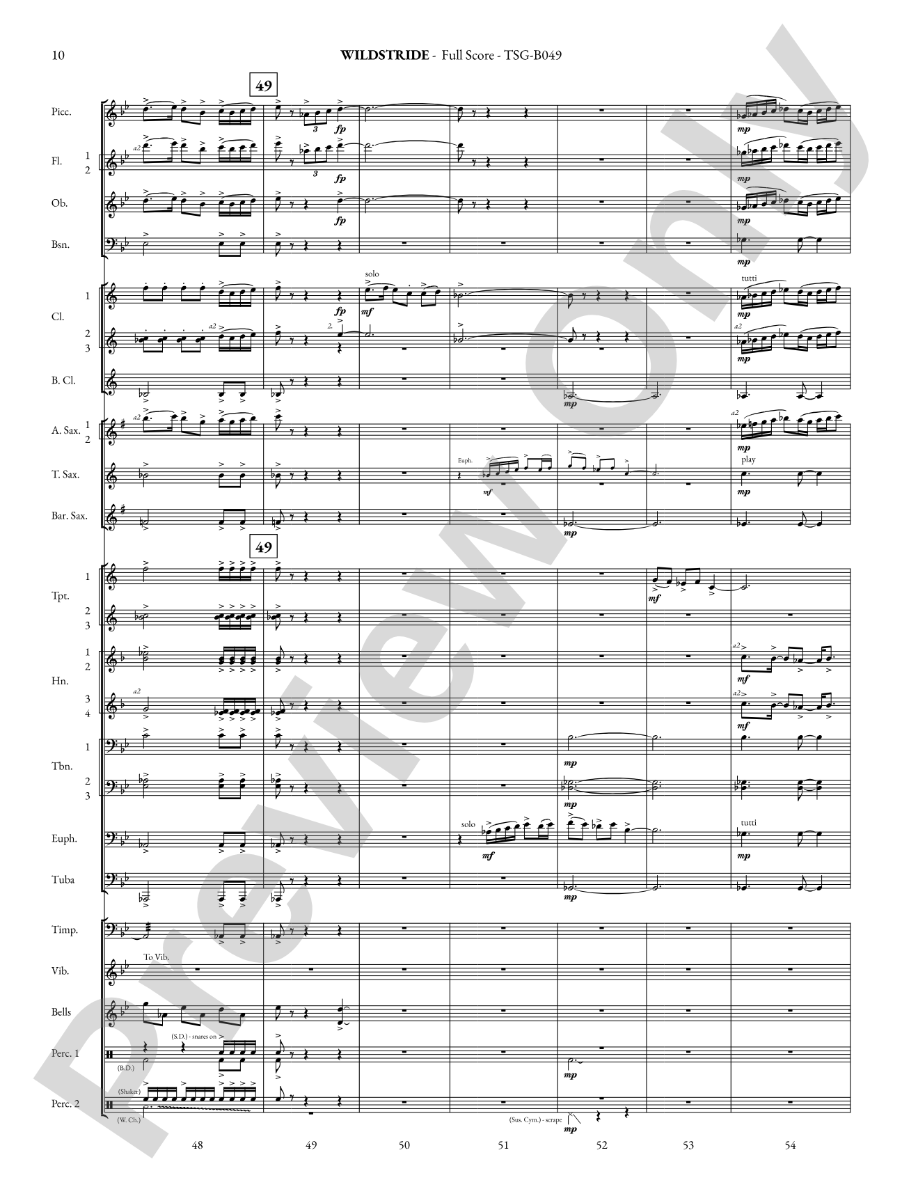Wildstride: Concert Band Conductor Score & Parts