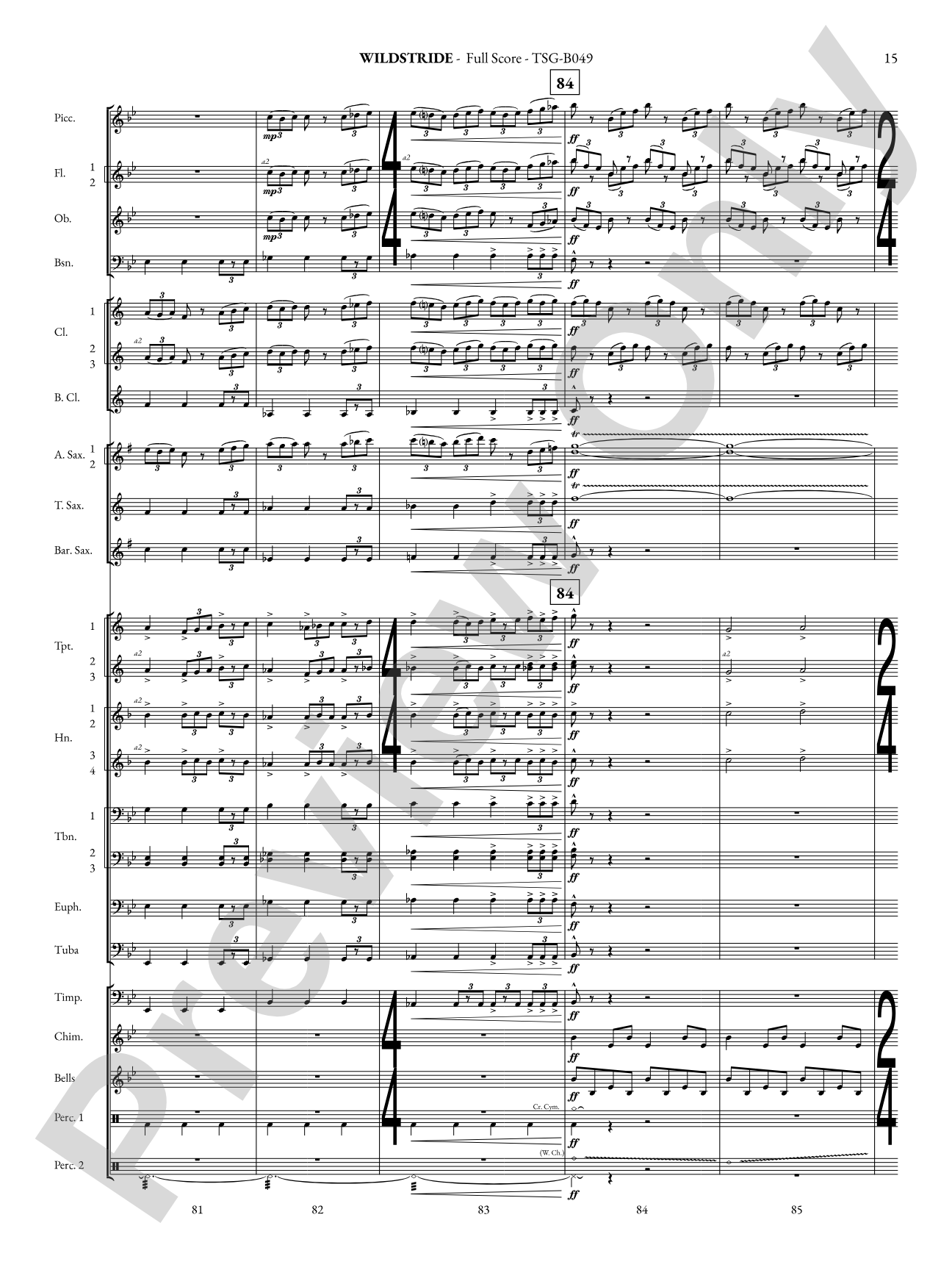 Wildstride: Concert Band Conductor Score & Parts