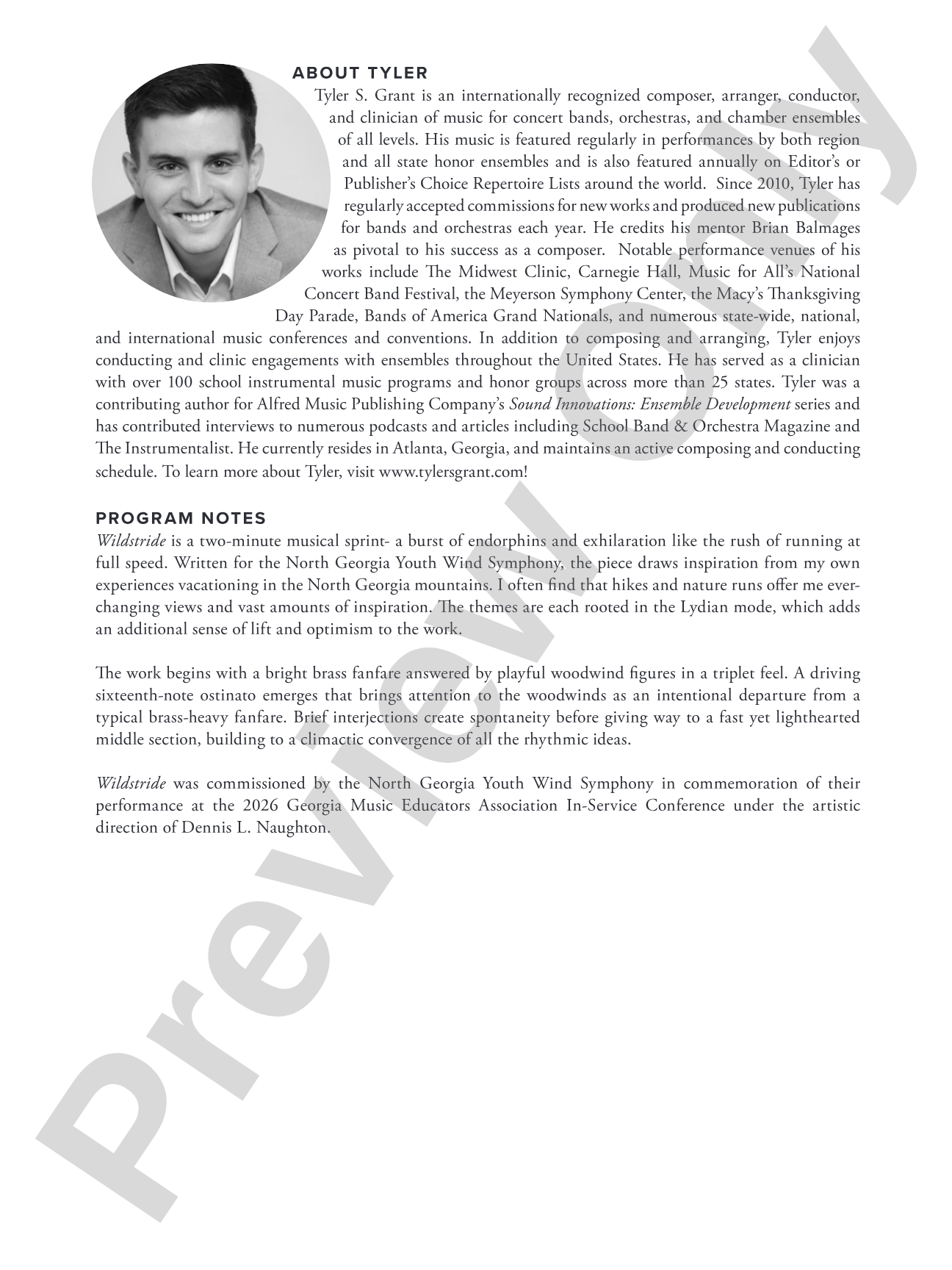 Wildstride: Concert Band Conductor Score & Parts