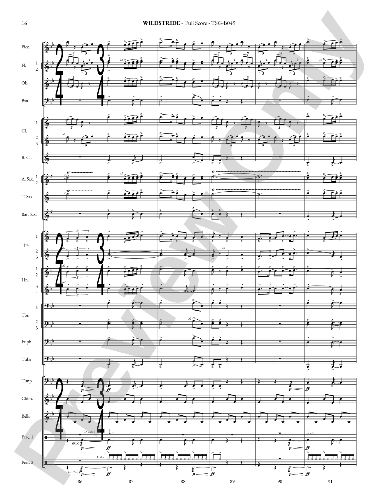 Wildstride: Concert Band Conductor Score & Parts