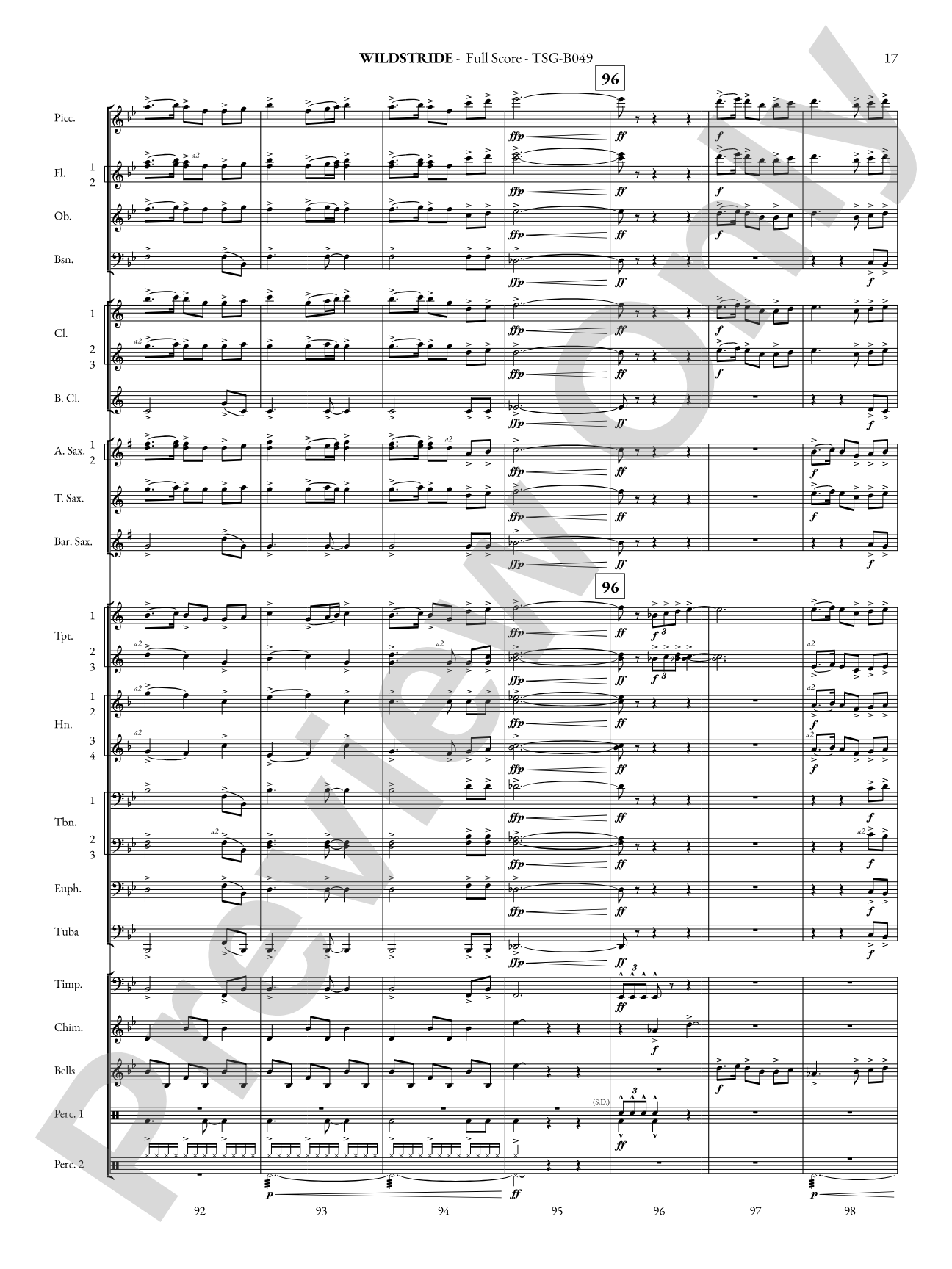 Wildstride: Concert Band Conductor Score & Parts