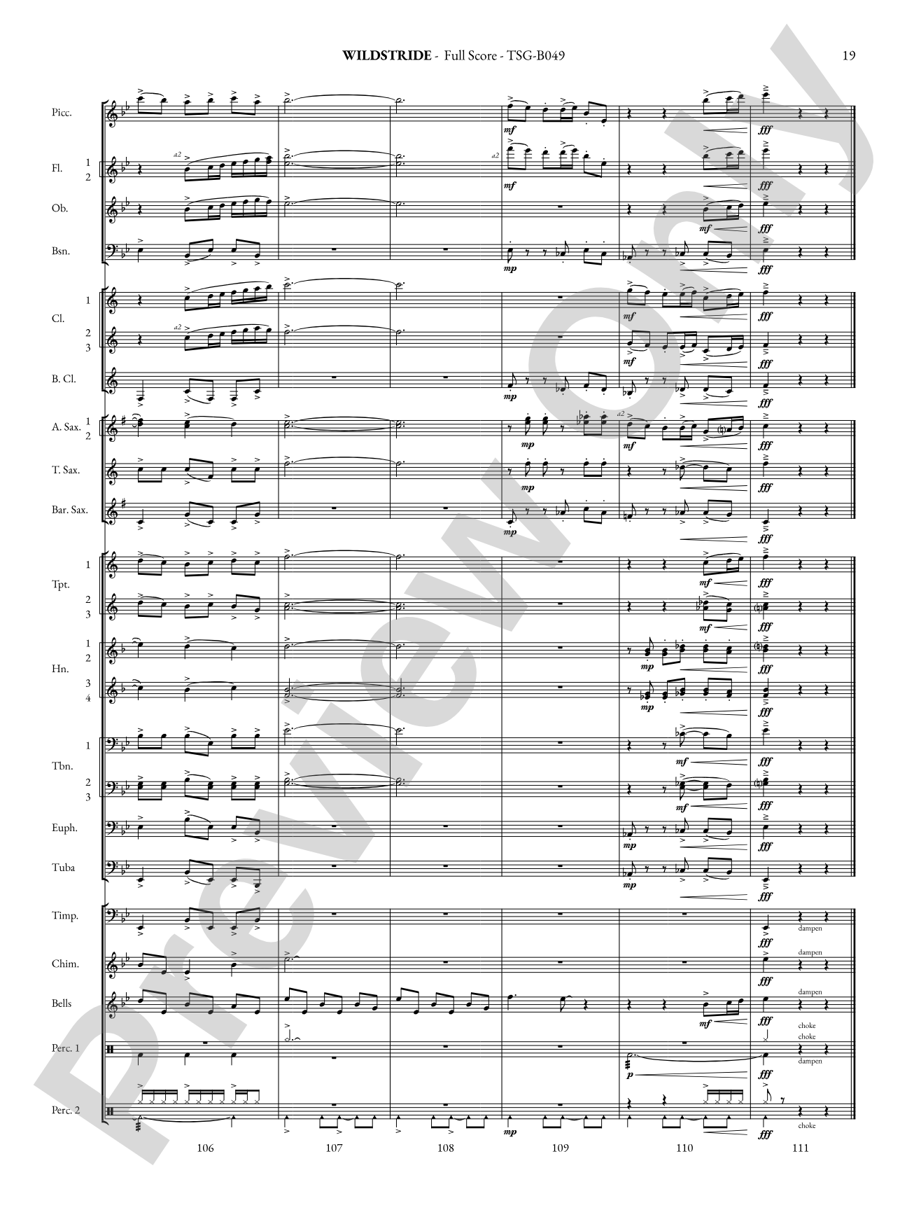 Wildstride: Concert Band Conductor Score & Parts