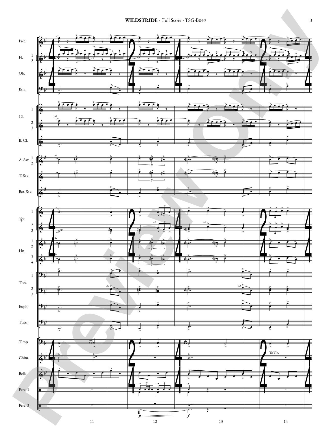 Wildstride: Concert Band Conductor Score & Parts