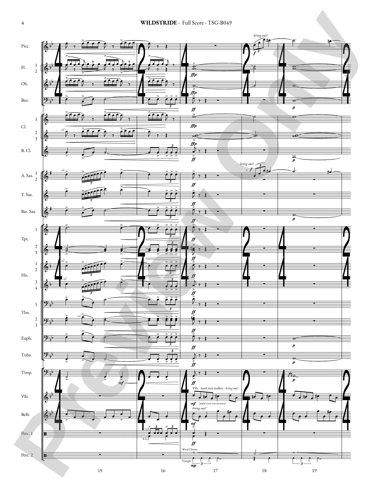 Wildstride: Concert Band Conductor Score & Parts