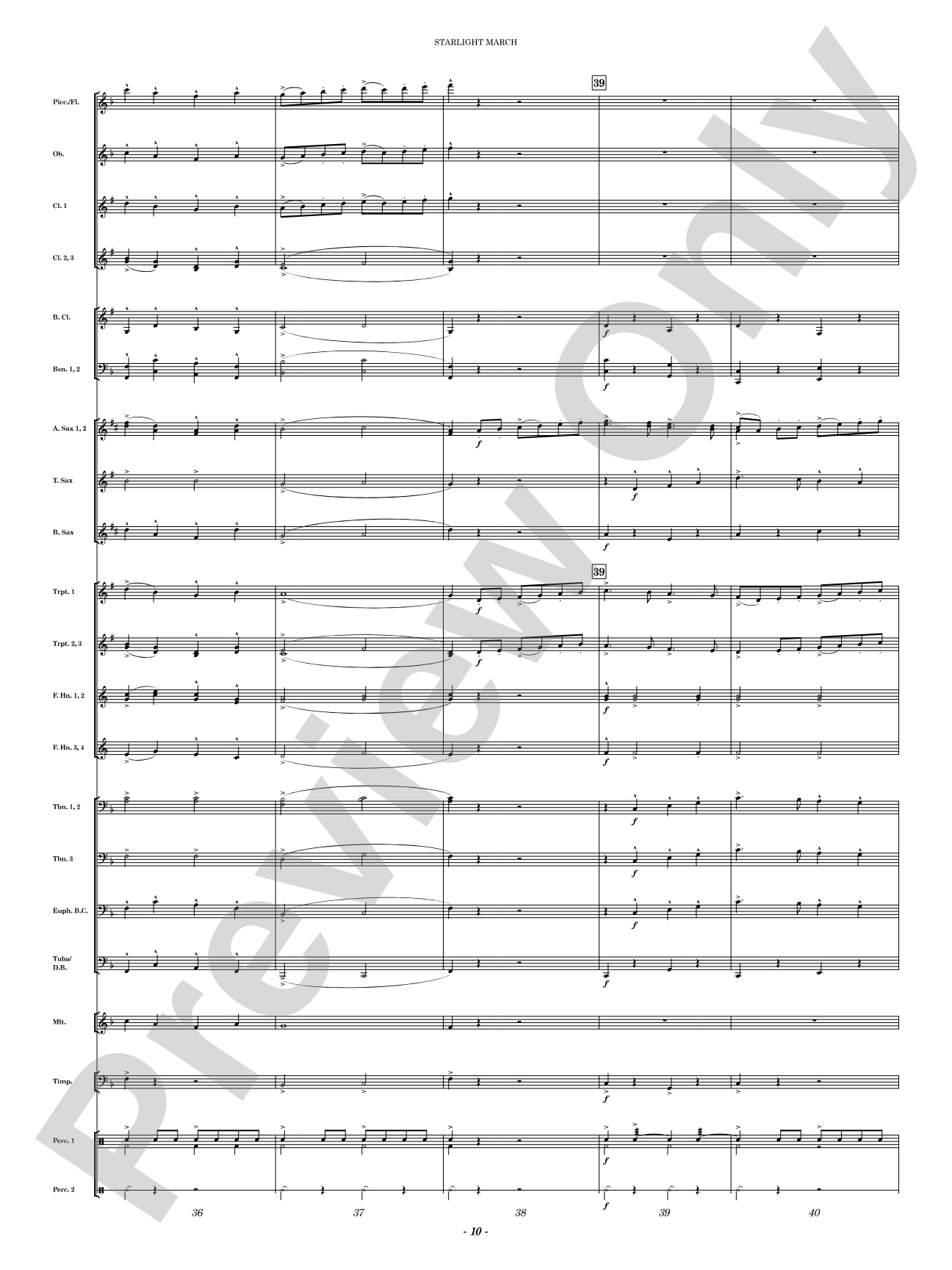 Starlight March: Concert Band Conductor Score & Parts