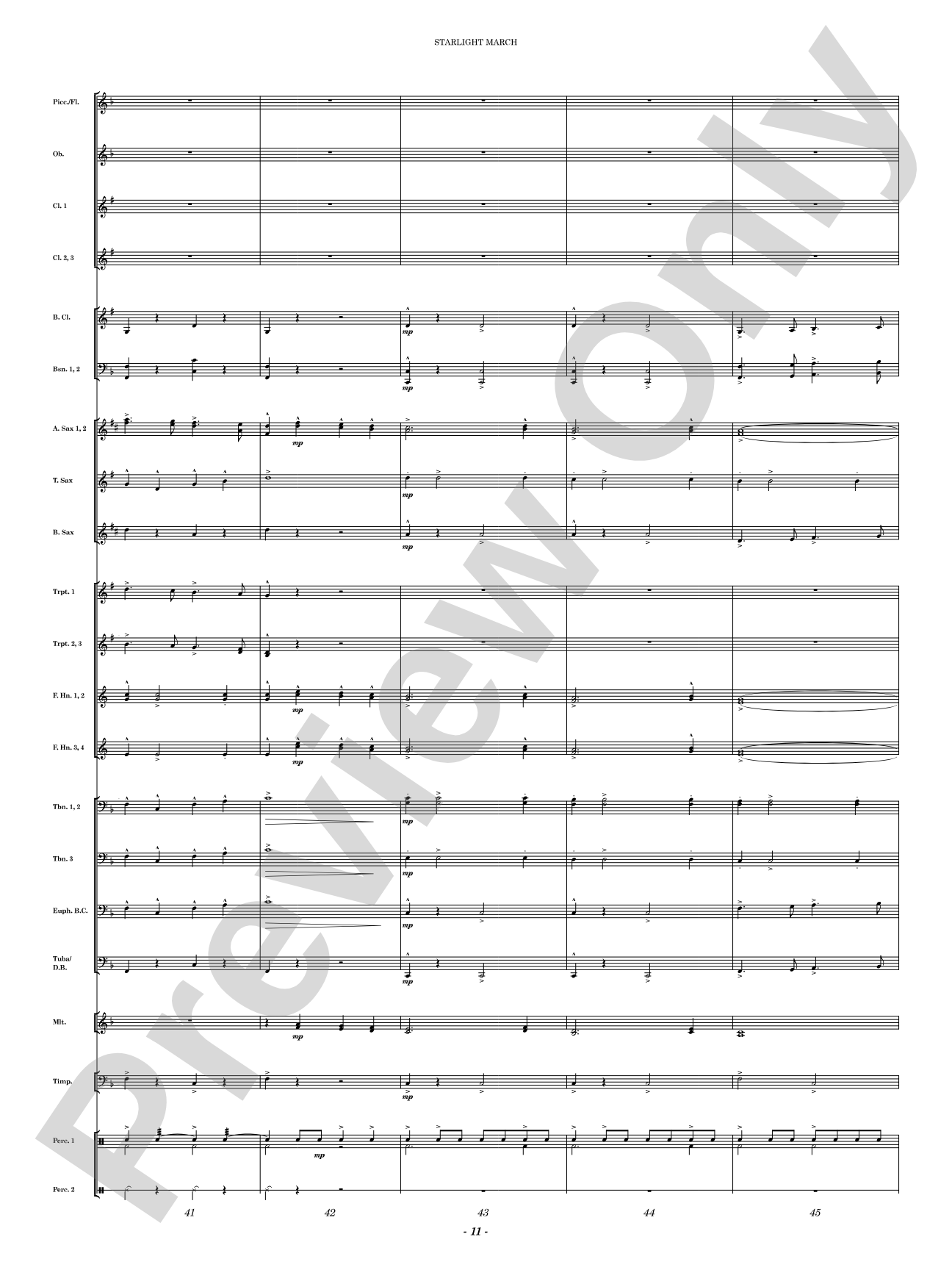 Starlight March: Concert Band Conductor Score & Parts