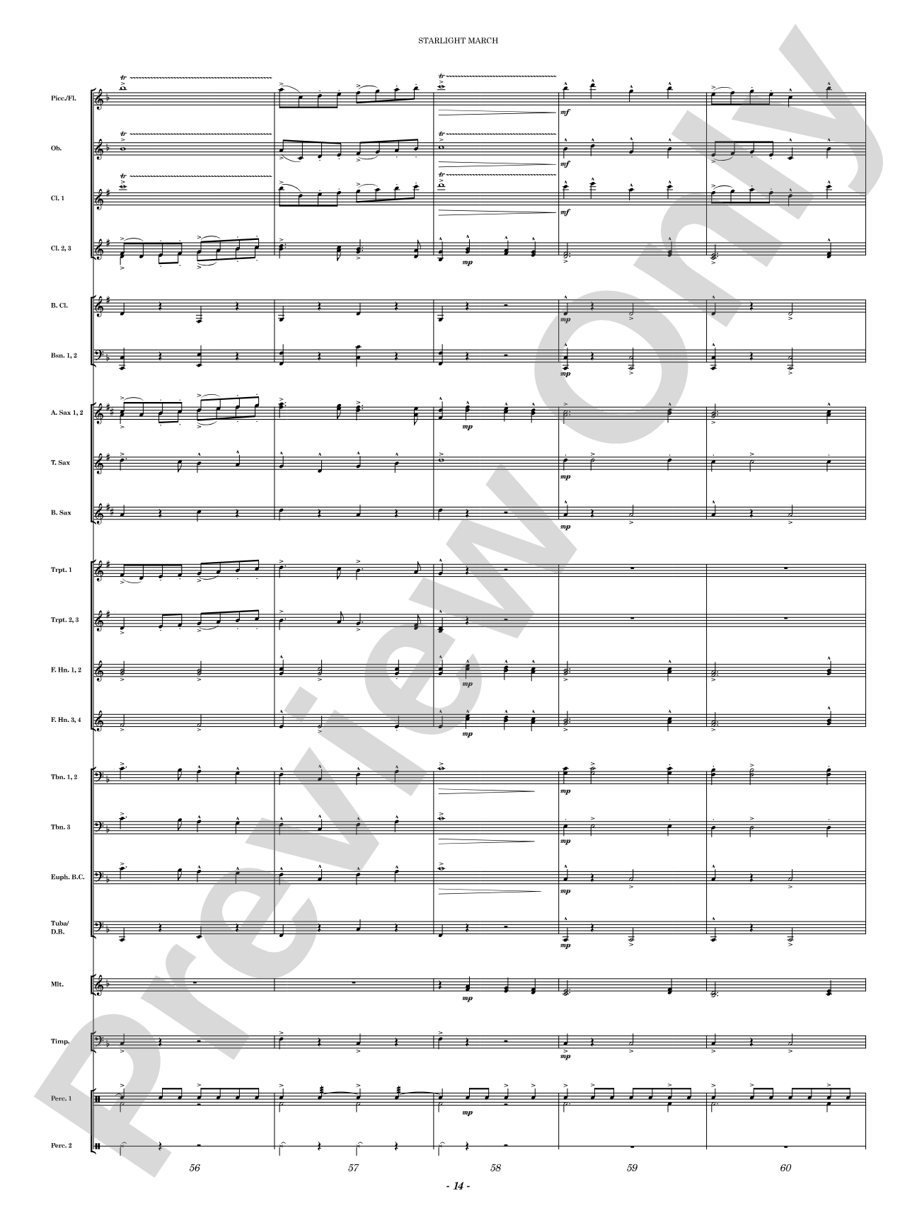 Starlight March: Concert Band Conductor Score & Parts
