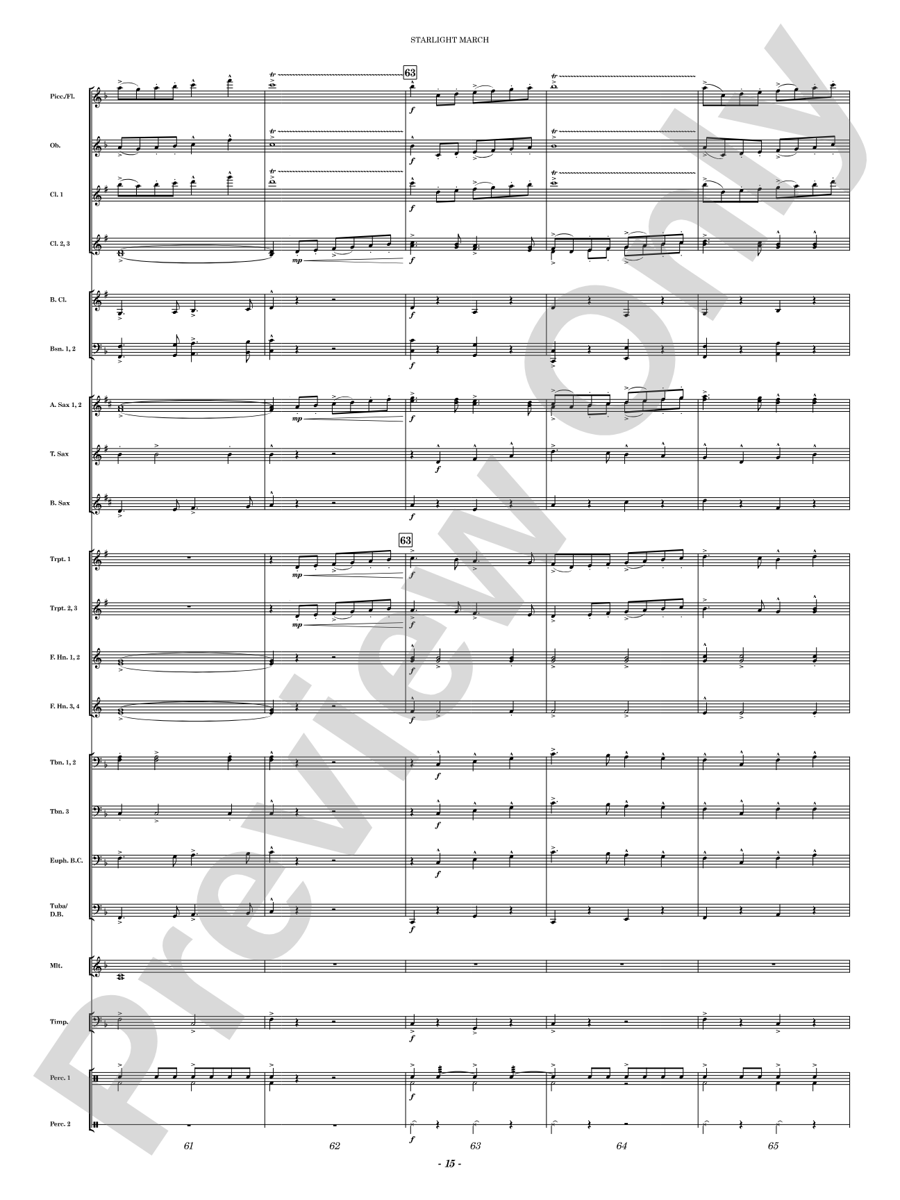 Starlight March: Concert Band Conductor Score & Parts