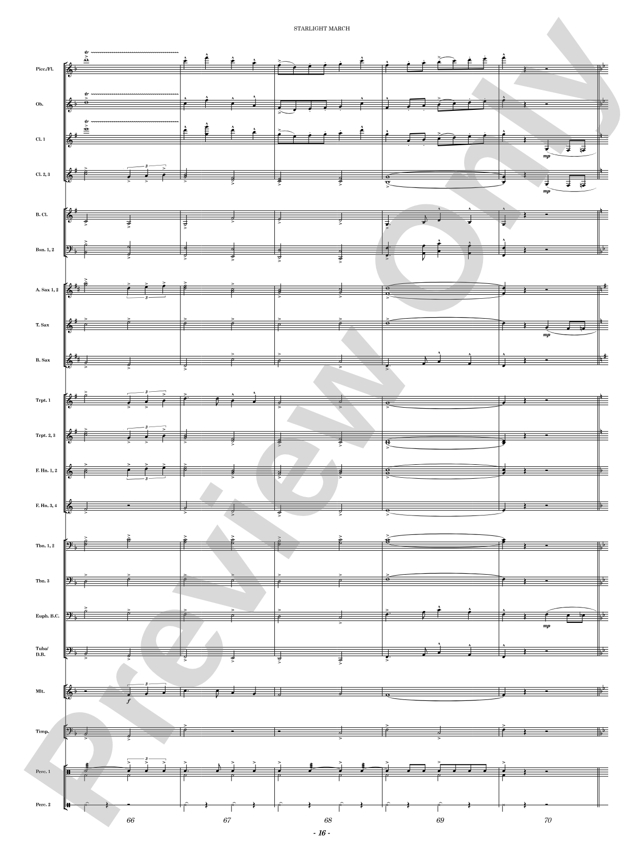 Starlight March: Concert Band Conductor Score & Parts