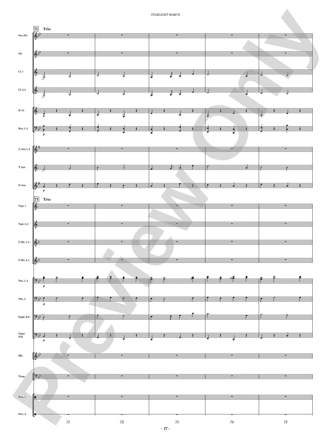 Starlight March: Concert Band Conductor Score & Parts