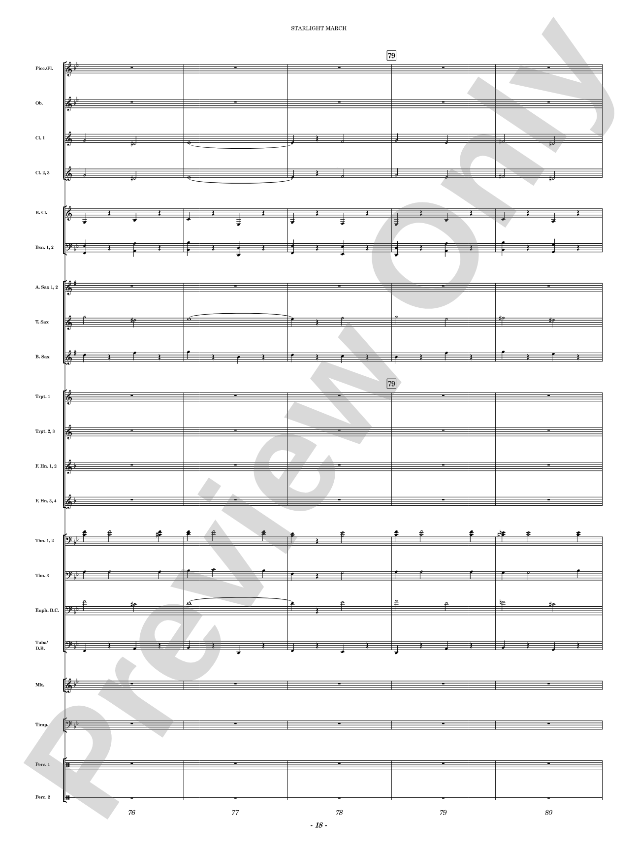Starlight March: Concert Band Conductor Score & Parts