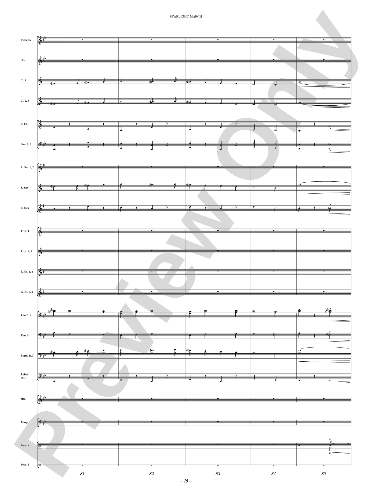 Starlight March: Concert Band Conductor Score & Parts