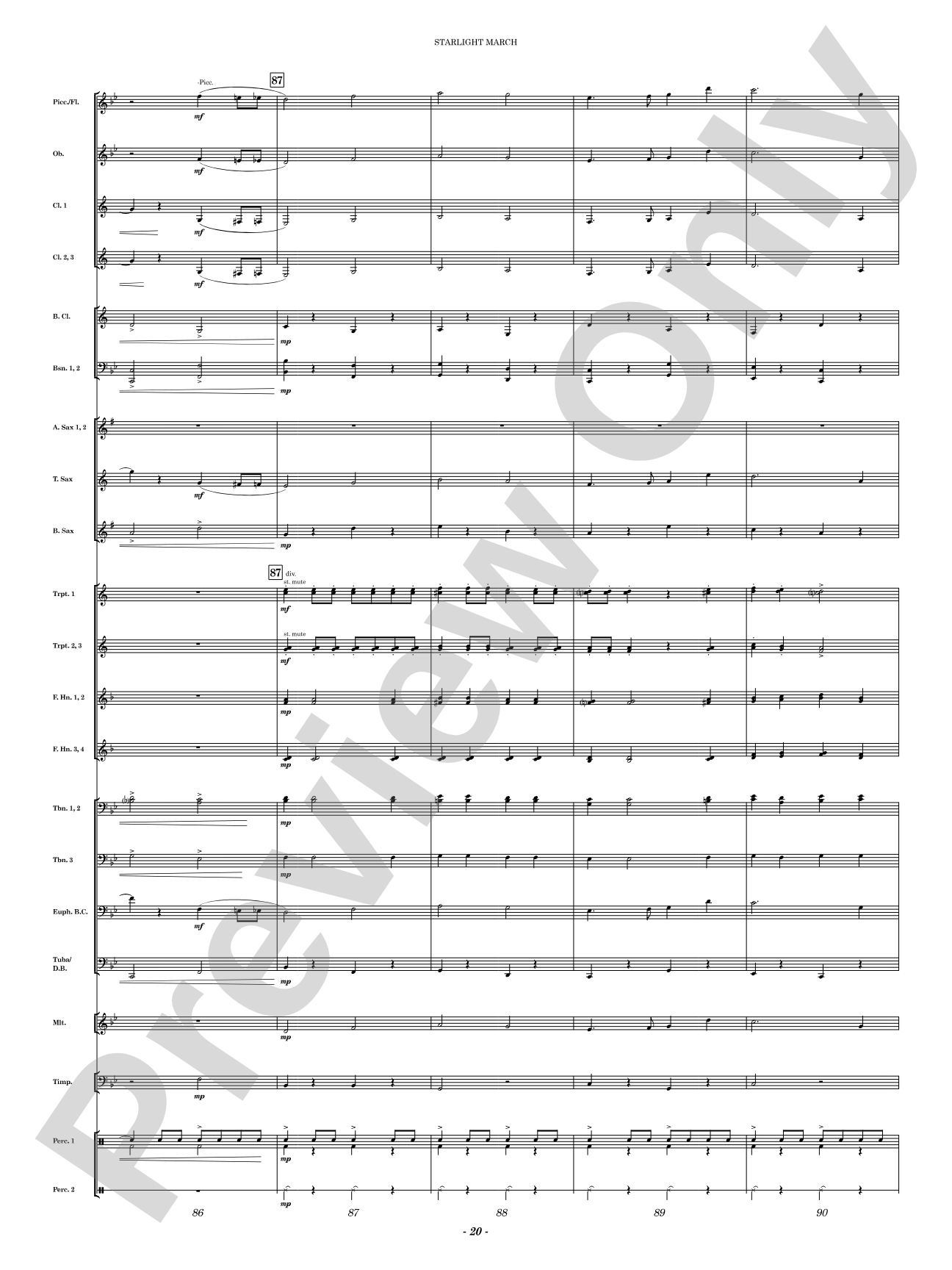 Starlight March: Concert Band Conductor Score & Parts
