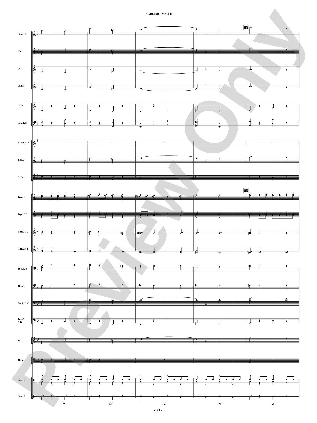 Starlight March: Concert Band Conductor Score & Parts