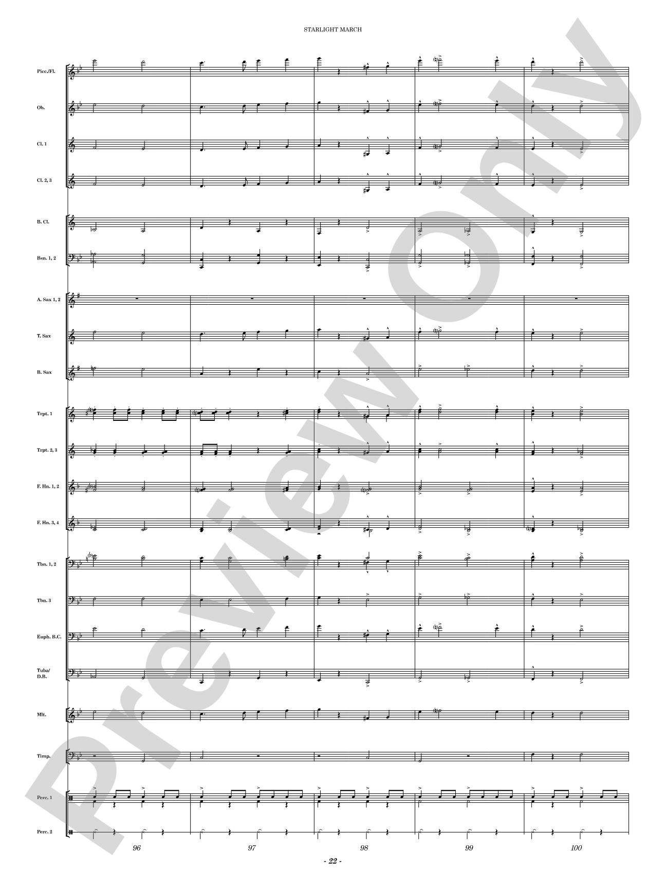 Starlight March: Concert Band Conductor Score & Parts