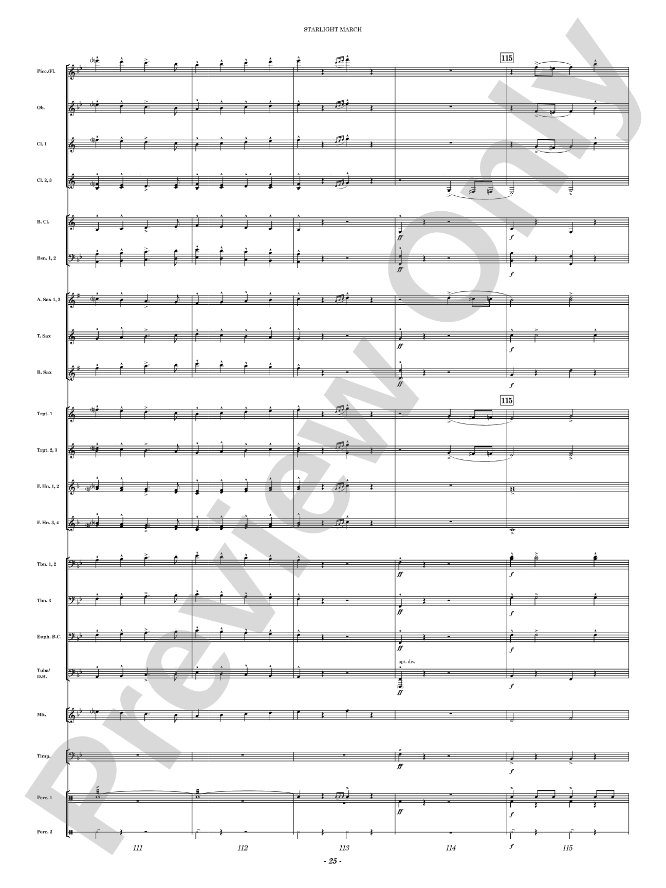 Starlight March: Concert Band Conductor Score & Parts