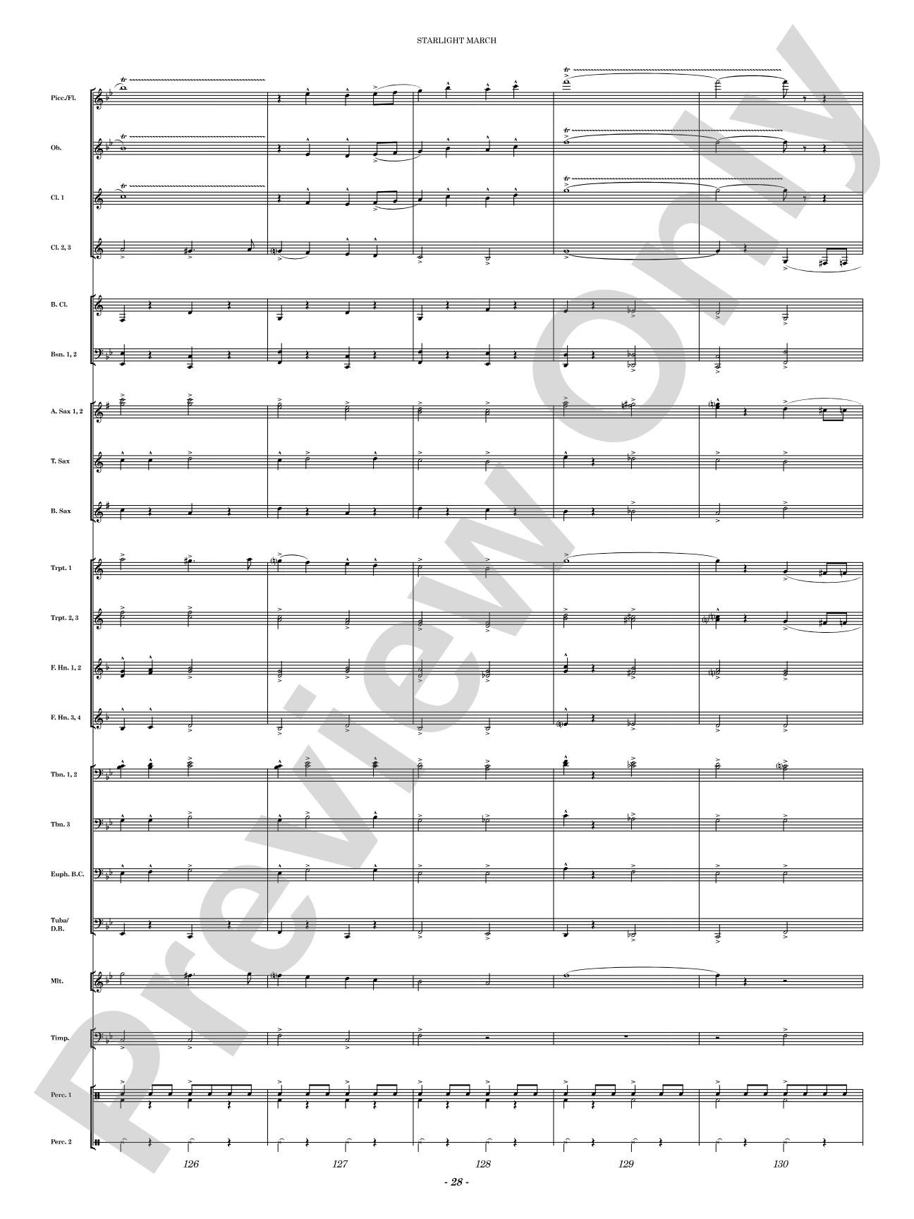 Starlight March: Concert Band Conductor Score & Parts
