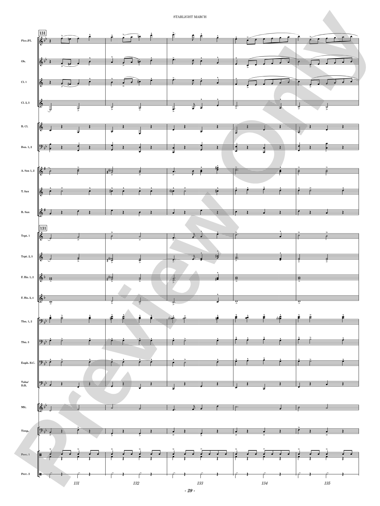 Starlight March: Concert Band Conductor Score & Parts
