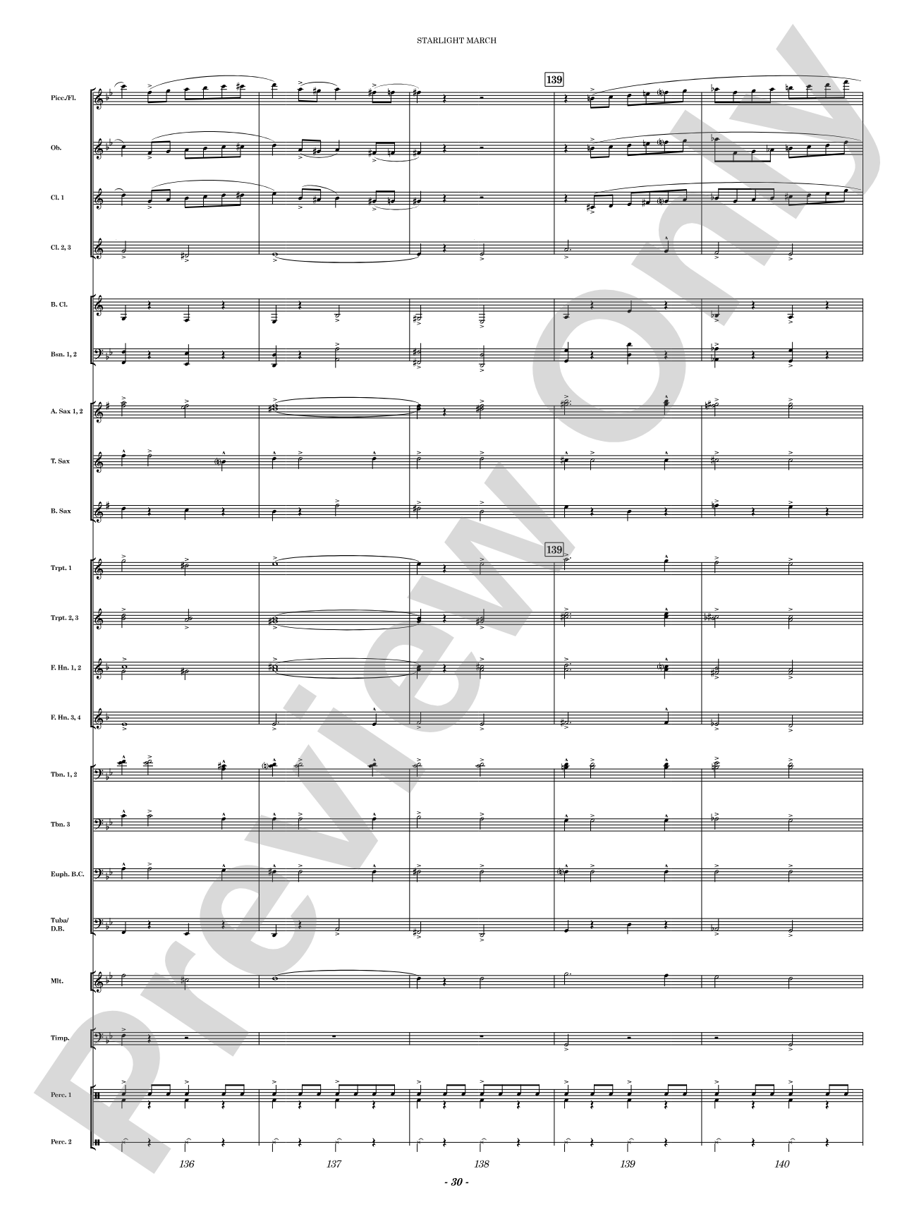 Starlight March: Concert Band Conductor Score & Parts