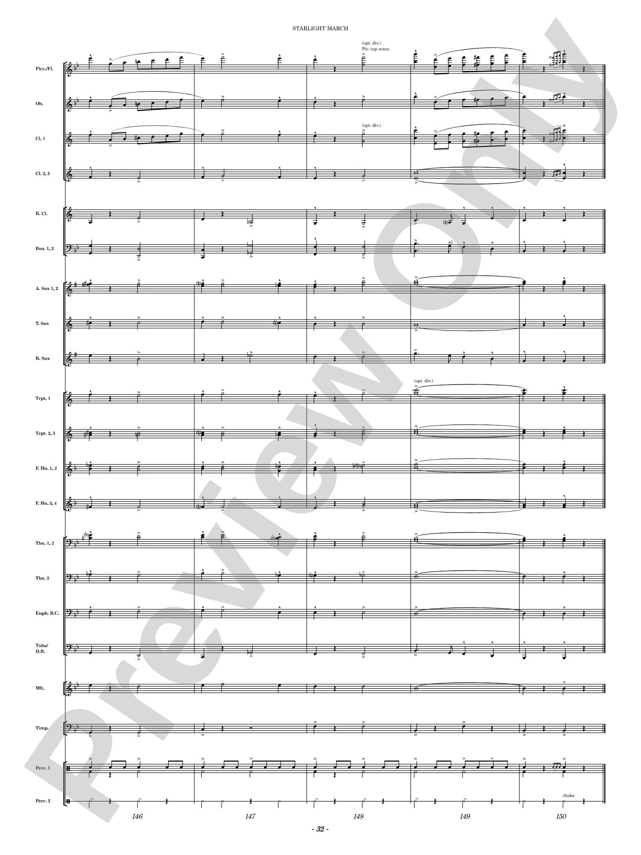 Starlight March: Concert Band Conductor Score & Parts