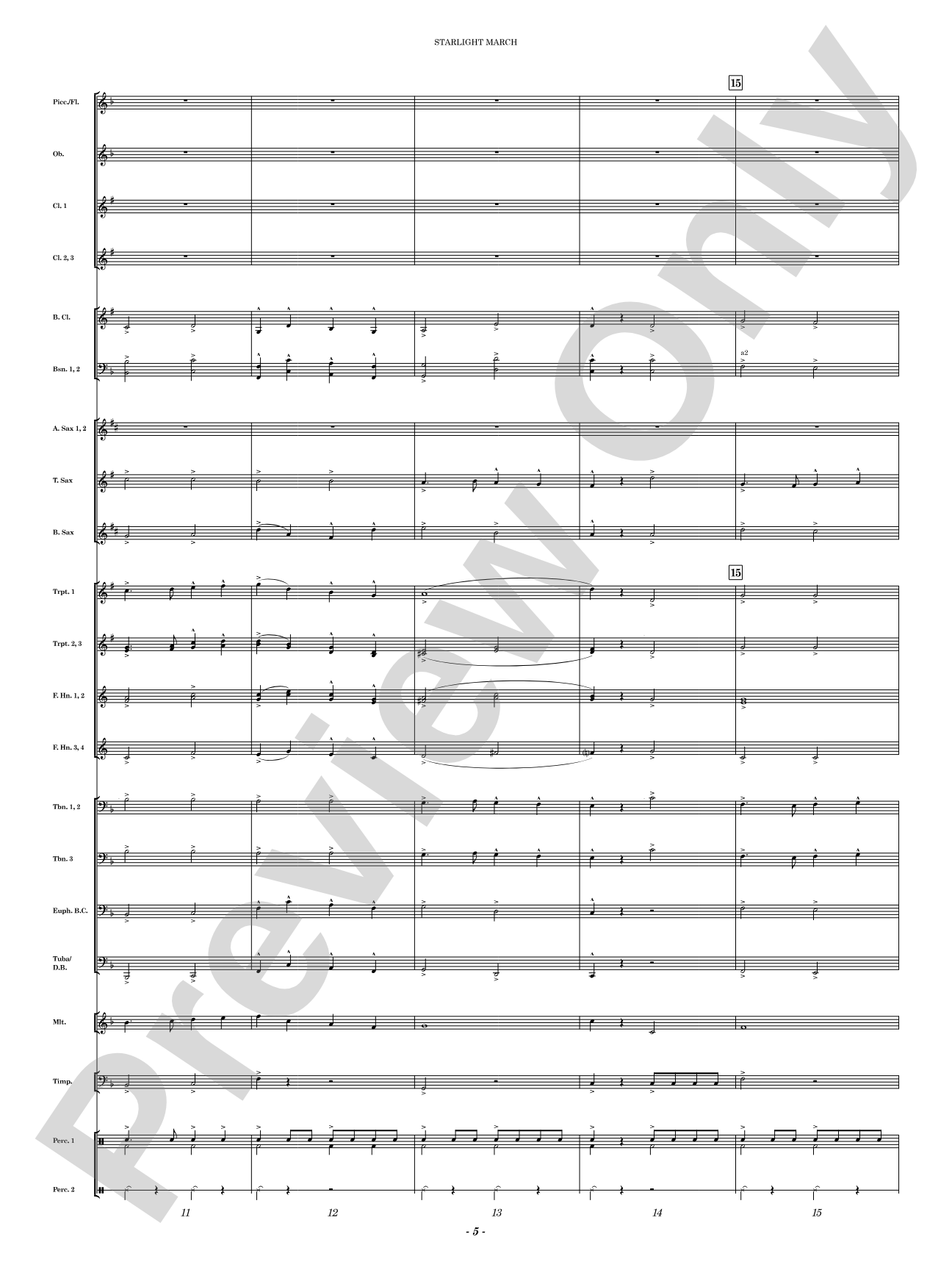 Starlight March: Concert Band Conductor Score & Parts
