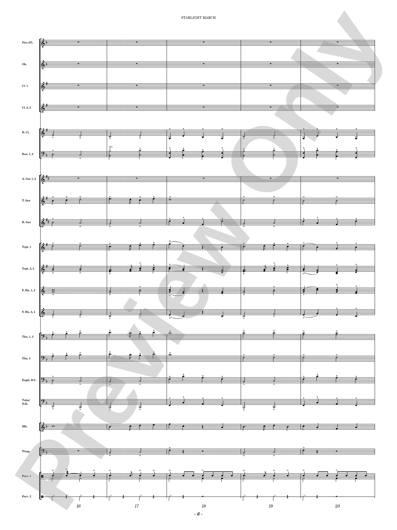 Starlight March: Concert Band Conductor Score & Parts