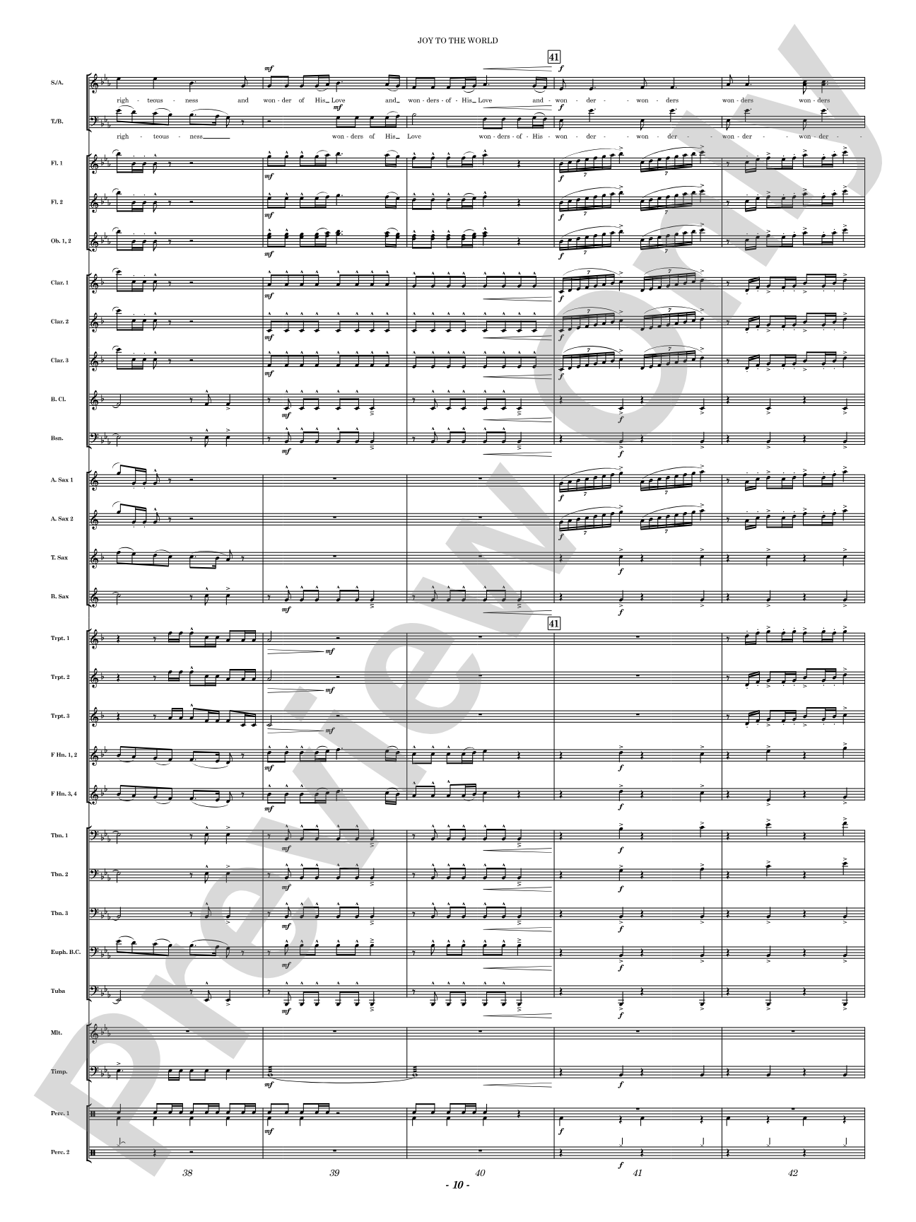 Joy to the World: Concert Band Conductor Score & Parts