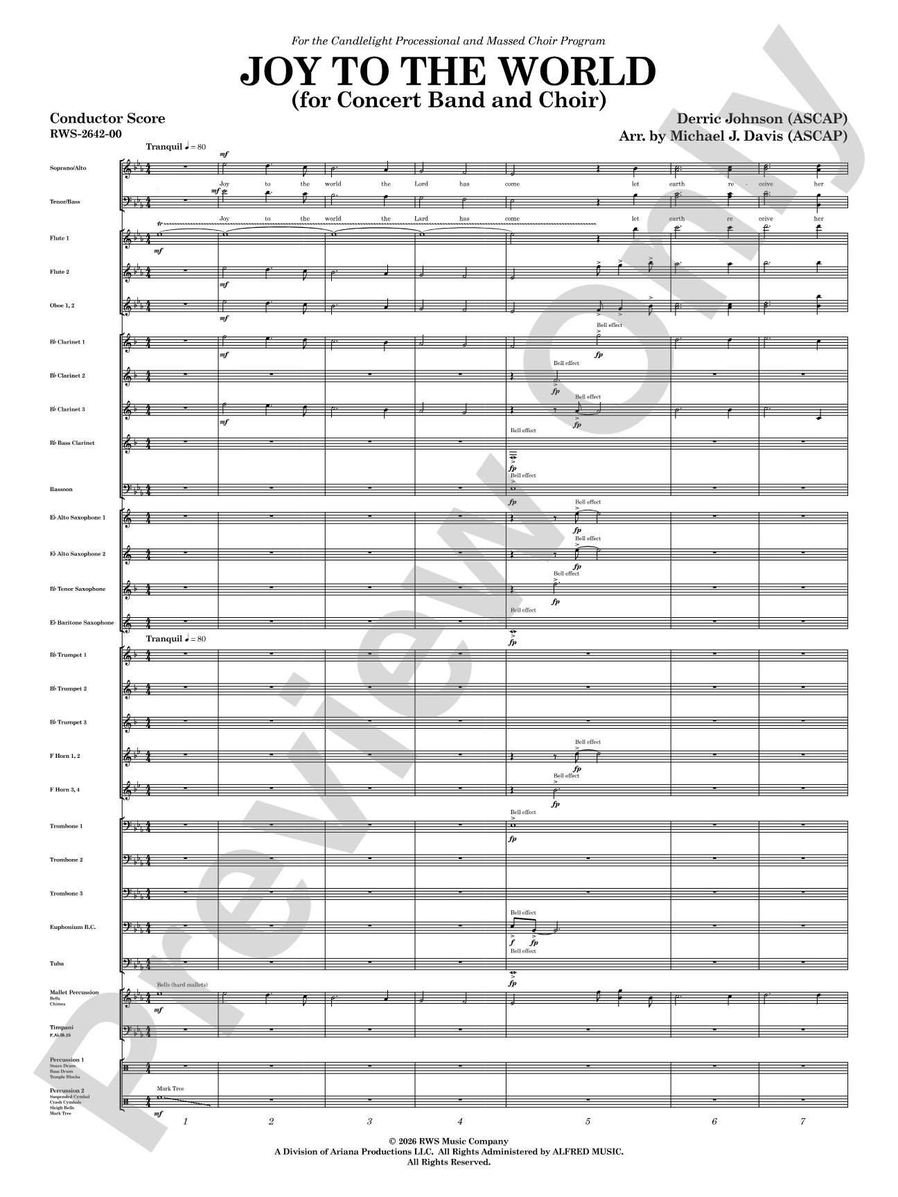 Joy to the World: Concert Band Conductor Score & Parts
