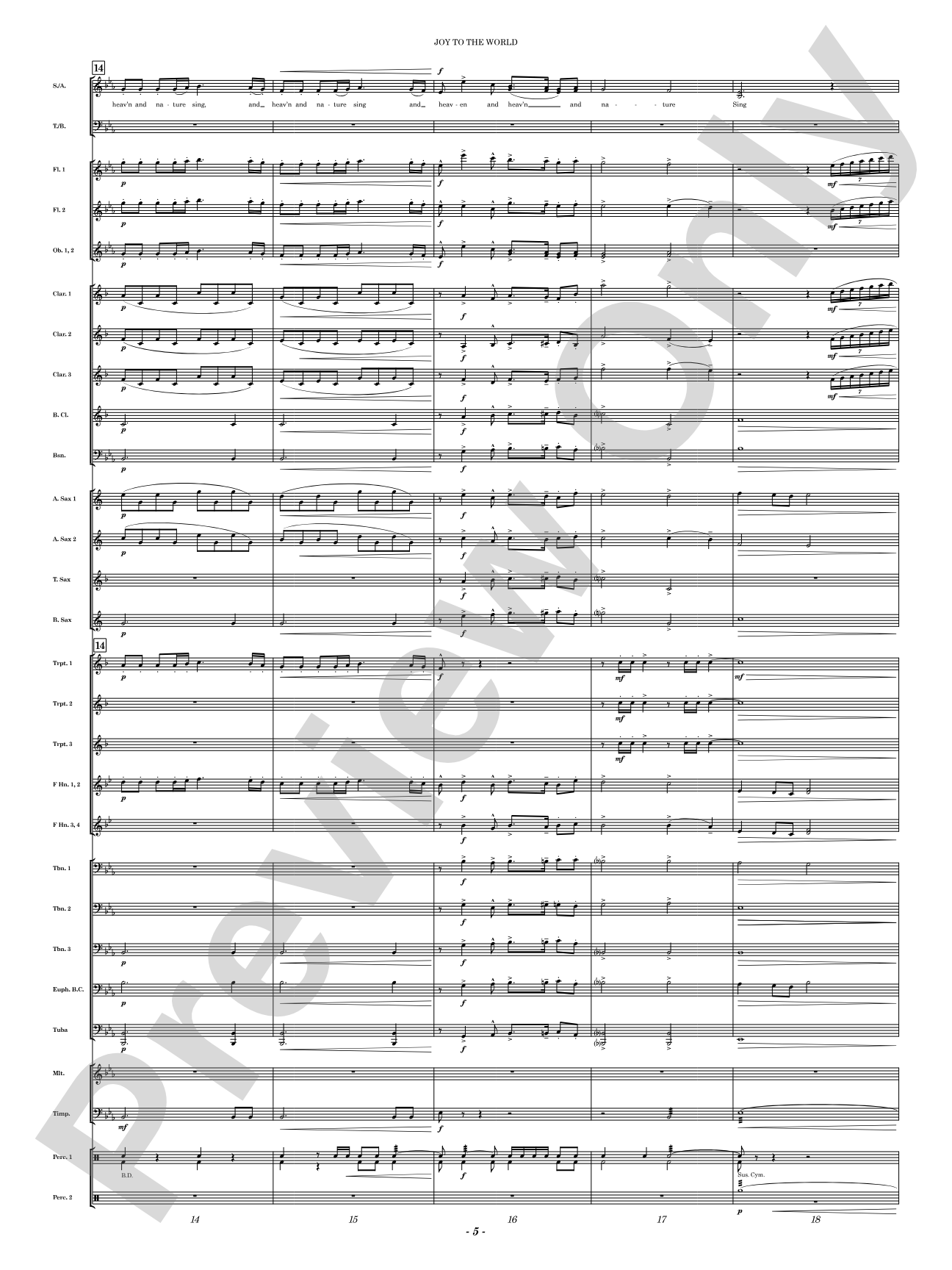 Joy to the World: Concert Band Conductor Score & Parts