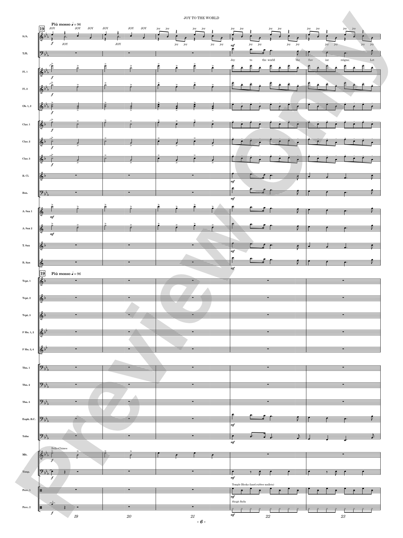 Joy to the World: Concert Band Conductor Score & Parts