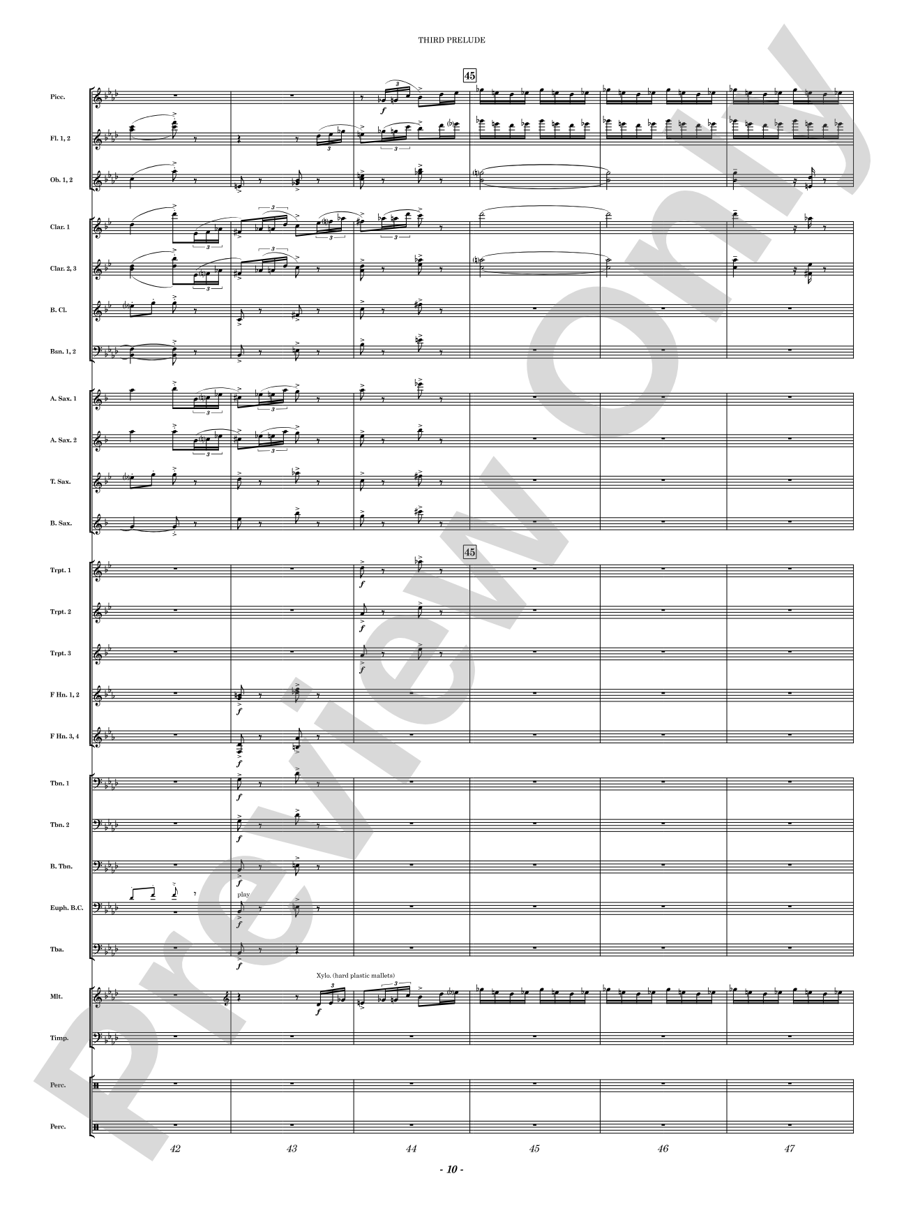 Third Prelude: Concert Band Conductor Score & Parts