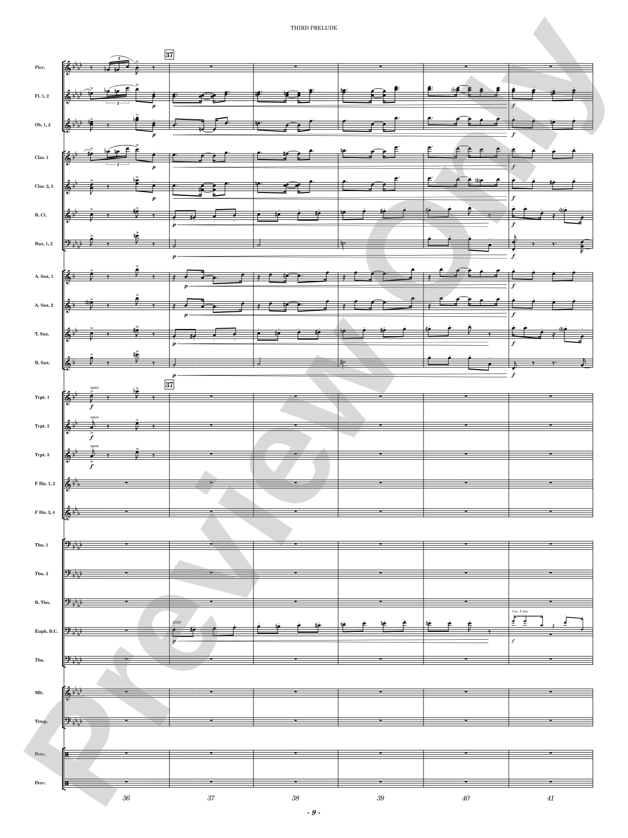 Third Prelude: Concert Band Conductor Score & Parts