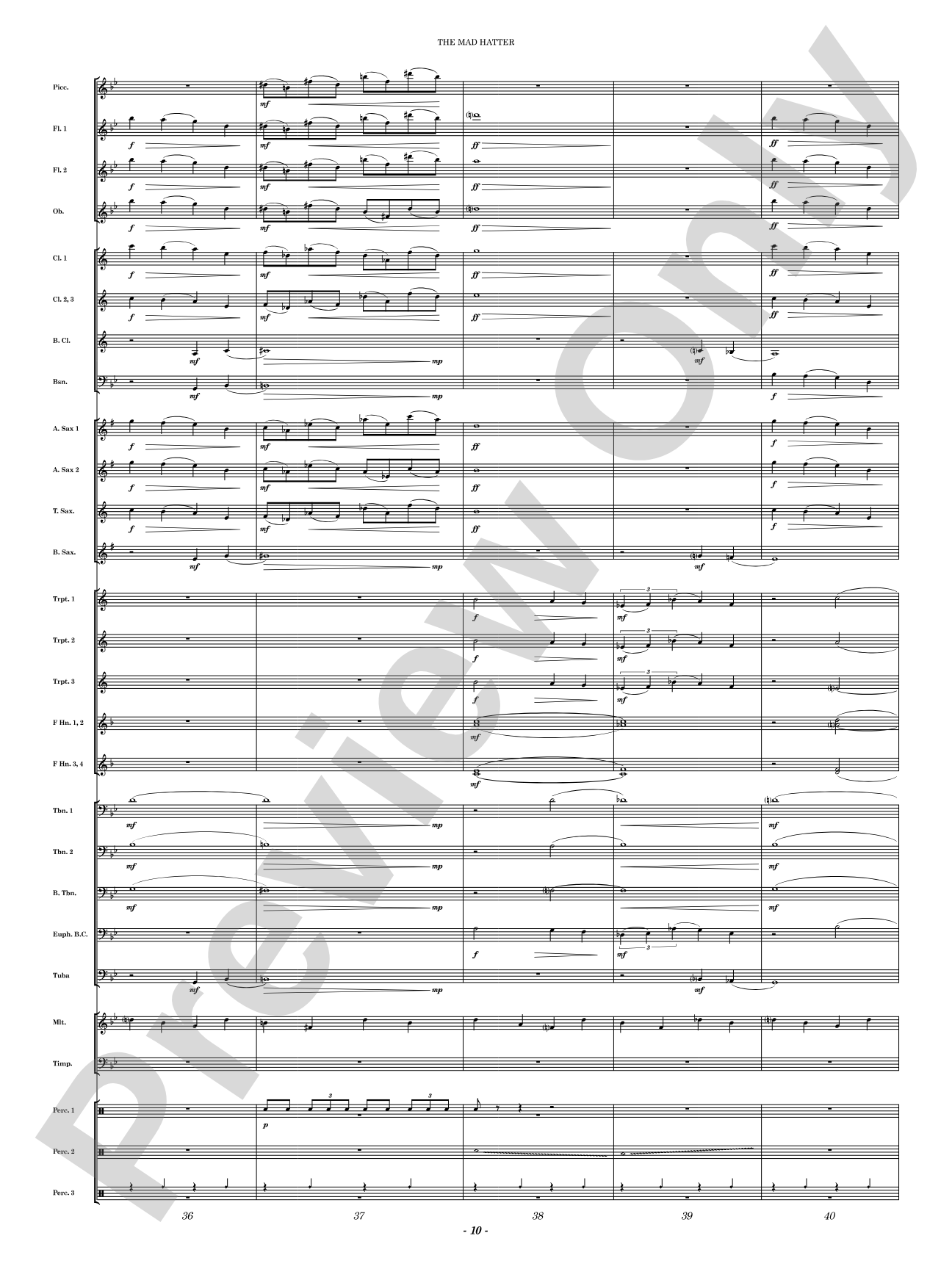 The Mad Hatter: Concert Band Conductor Score & Parts