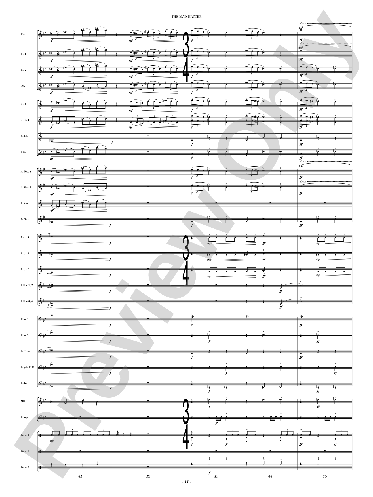 The Mad Hatter: Concert Band Conductor Score & Parts