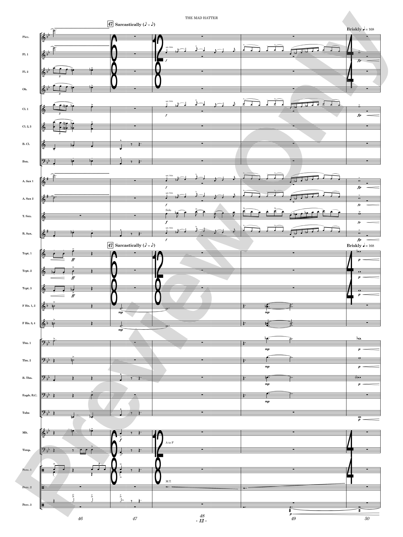 The Mad Hatter: Concert Band Conductor Score & Parts
